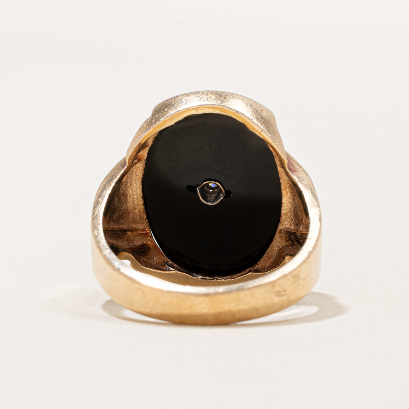 Black Onyx & Diamond Cocktail Ring | 7.00ct, 0.03ct | SZ 9.5 |