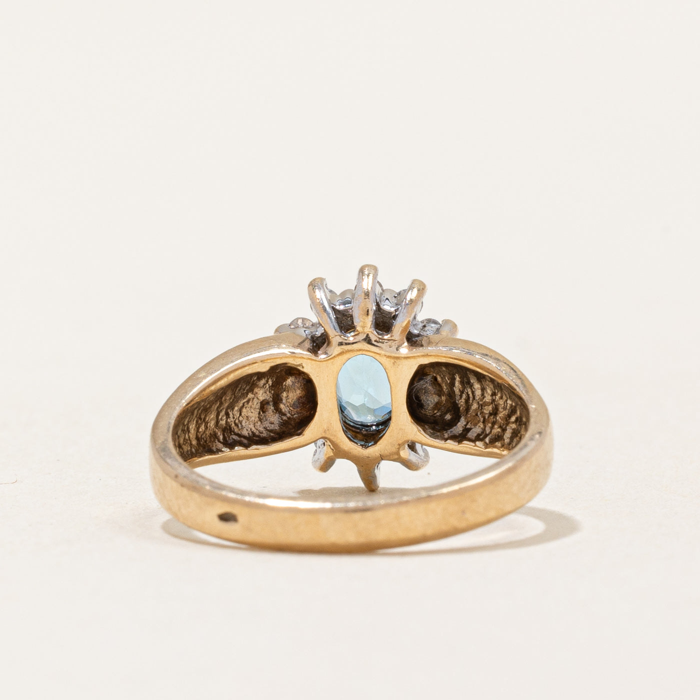 Blue Topaz & Diamond Halo Ring | 0.40ct, 0.12ctw | SZ 4.75 |