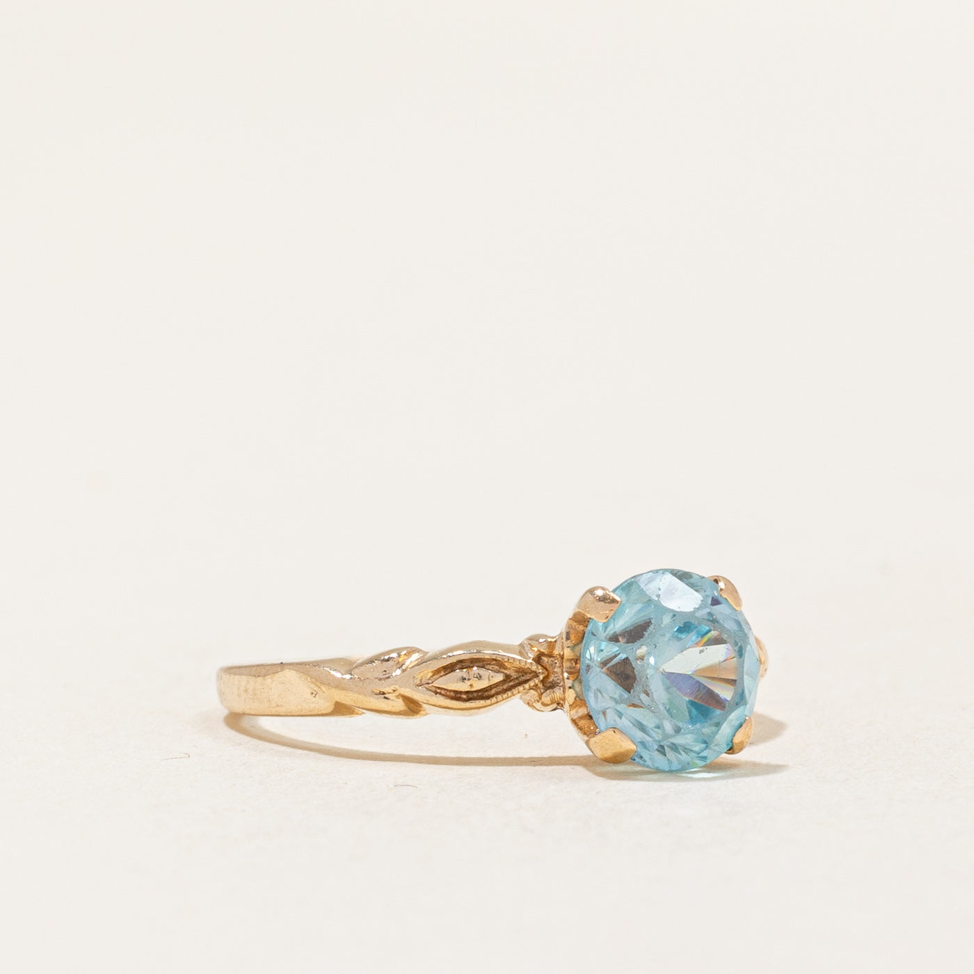 Blue Zircon & Diamond Ring | 1.85ct, 0.01ct | SZ 5.25 |