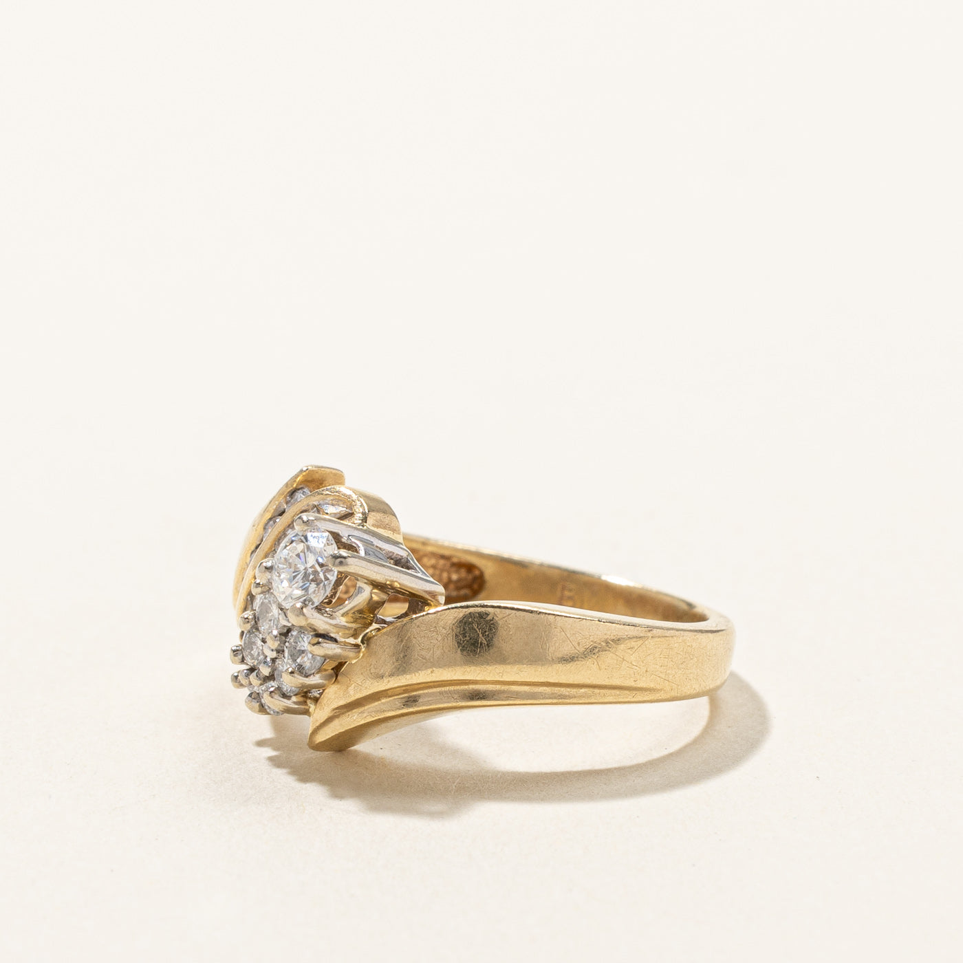 Diamond Cluster Bypass Ring | 0.42ctw | SZ 5.5 |