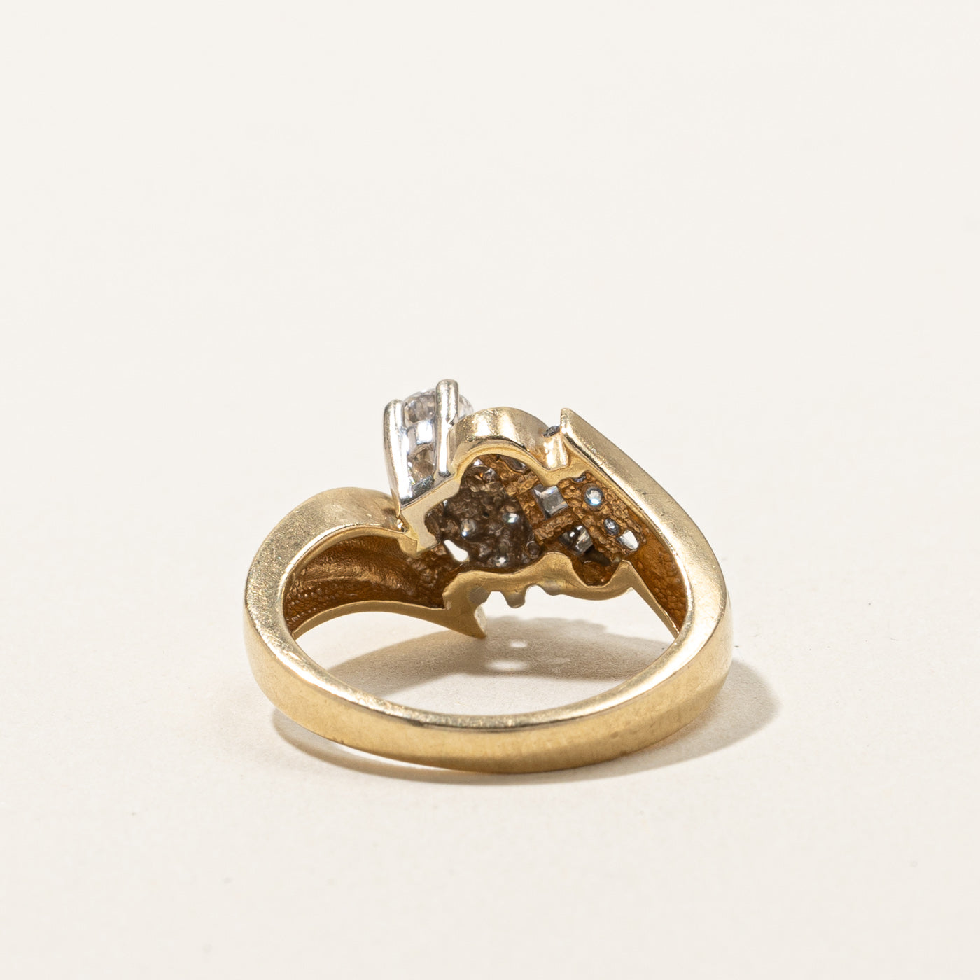 Diamond Cluster Bypass Ring | 0.42ctw | SZ 5.5 |
