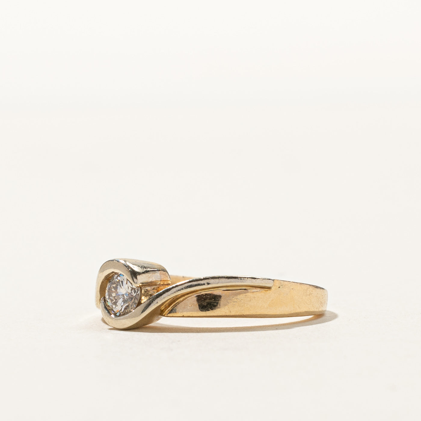 Semi Bezel Diamond Bypass Ring | 0.20ct | SZ 5.75 |