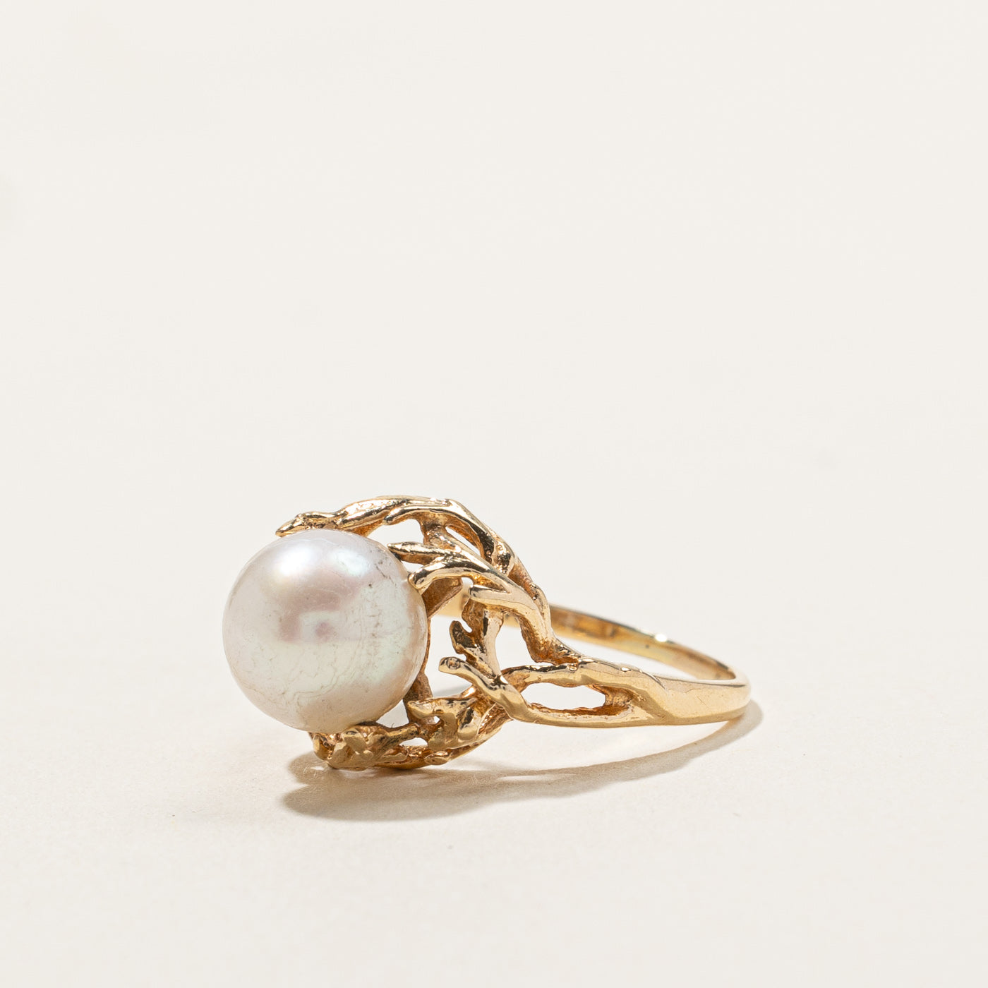 Bague solitaire en perle | Taille 5,5 |