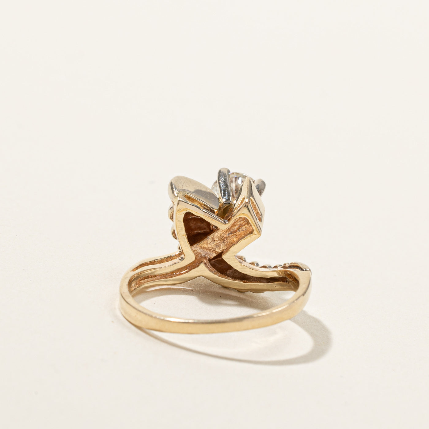 High Set Solitaire Abstract Diamond Ring | 0.53ct SI1 G/H | SZ 5.5 |