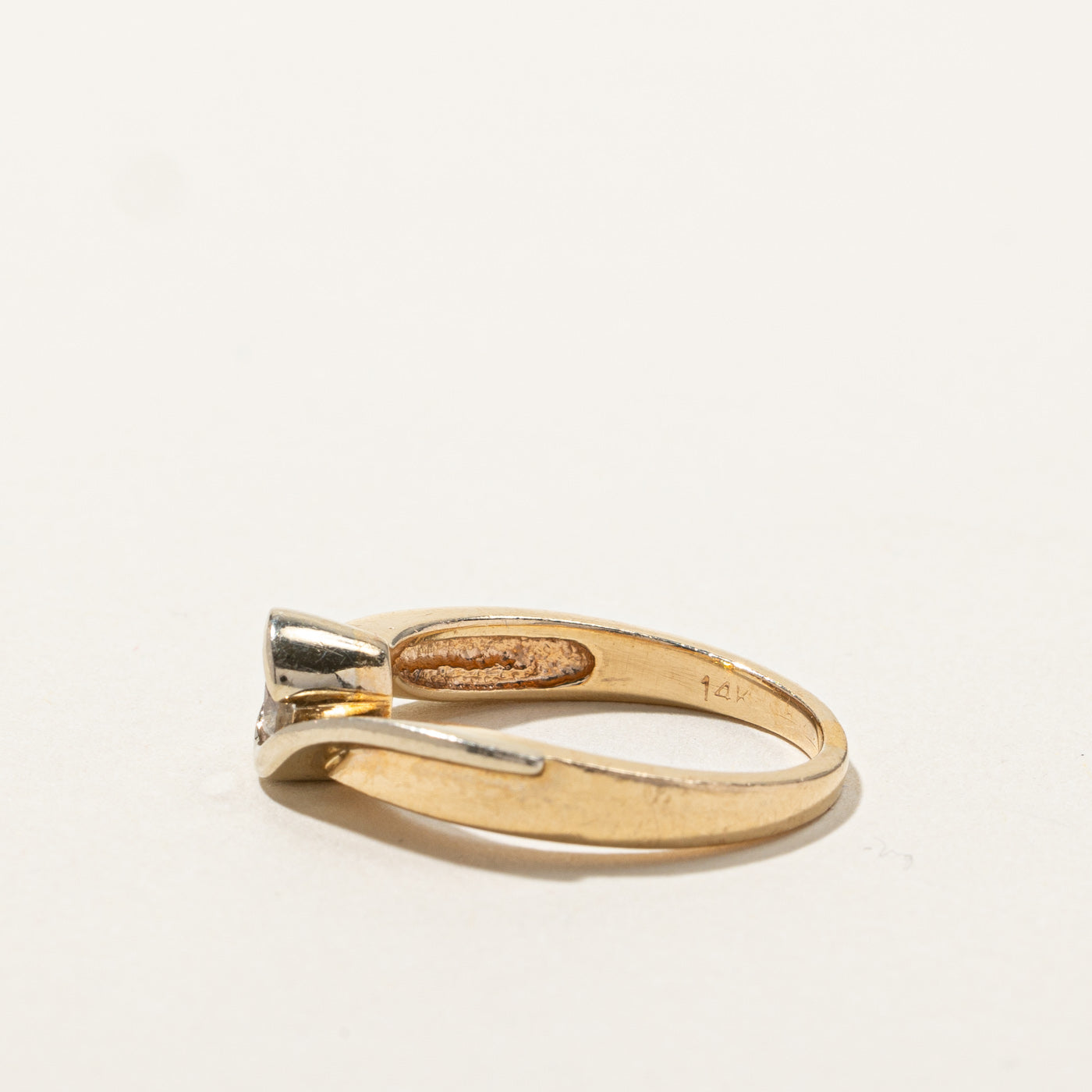 Semi Bezel Diamond Bypass Ring | 0.20ct | SZ 5.75 |