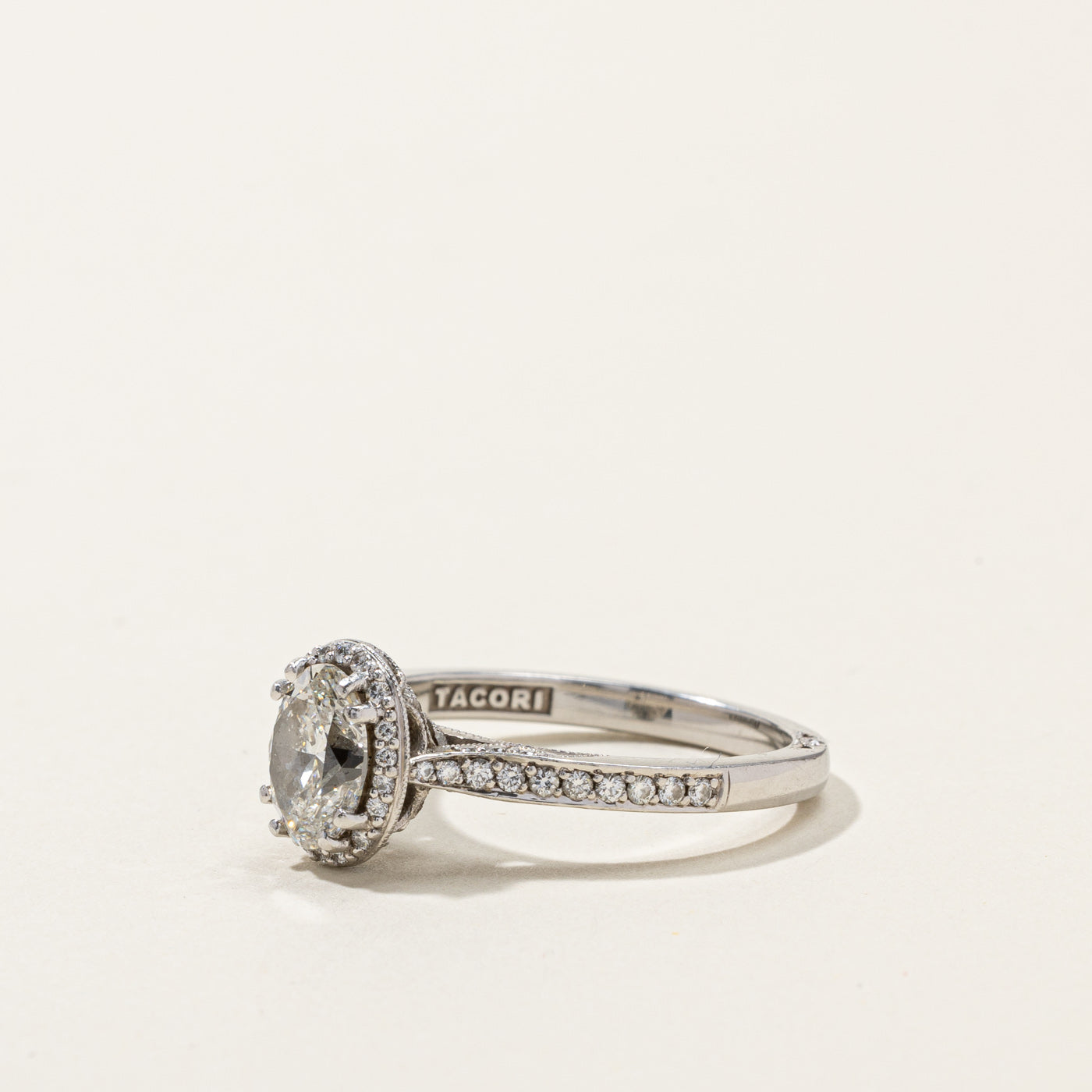 'Tacori' GIA Certified Halo Diamond Engagement Ring | 1.2ct VS2 F | 0.30ctw | SZ 8 |
