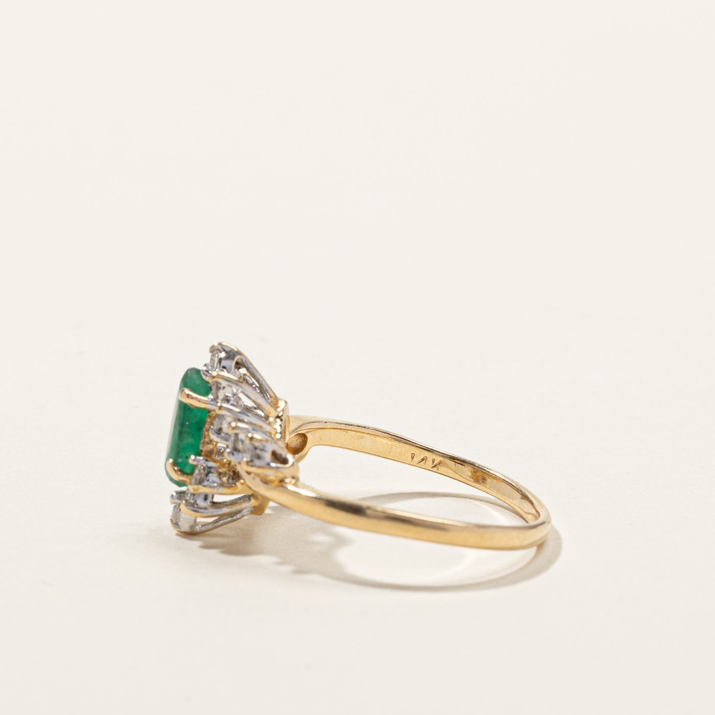 Bypass Emerald & Diamond Ring | 0.38ct | 0.25ctw | SZ 8 |