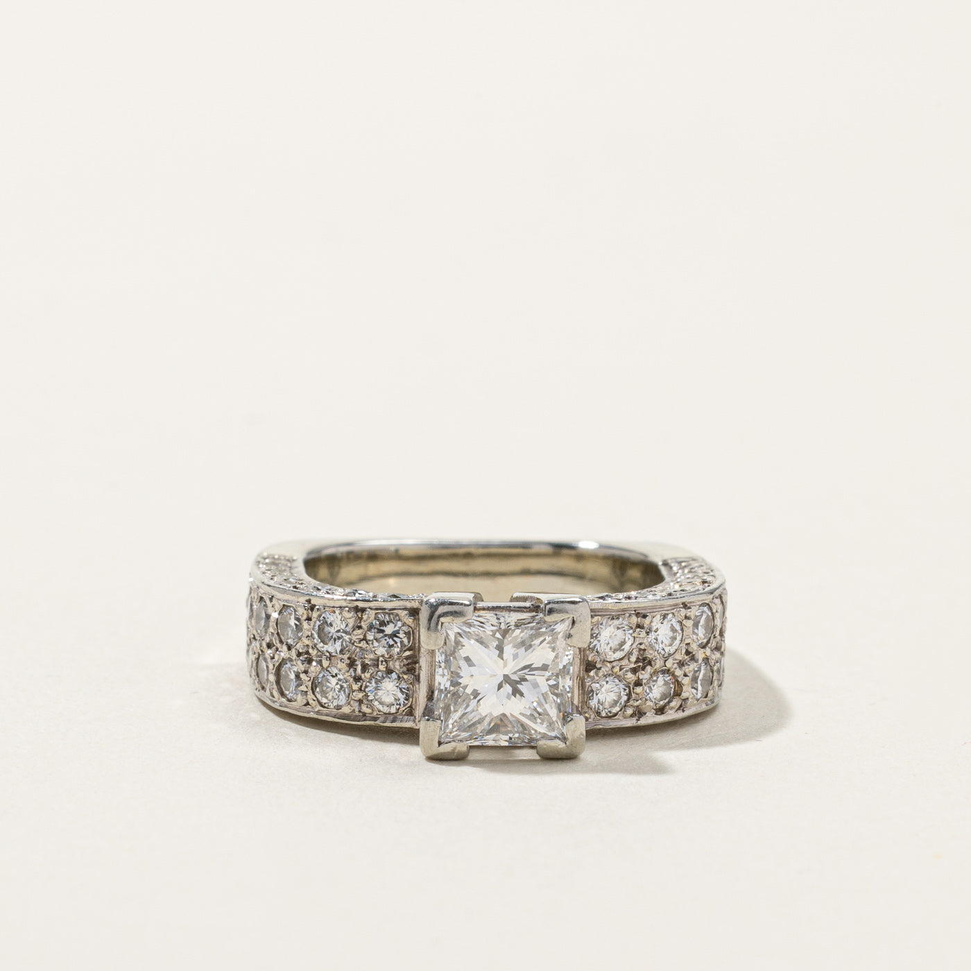 GIA Certified Princess Cut Diamond Engagement Ring | 1.06ct IF D | 1.08ctw | SZ 4.5 |