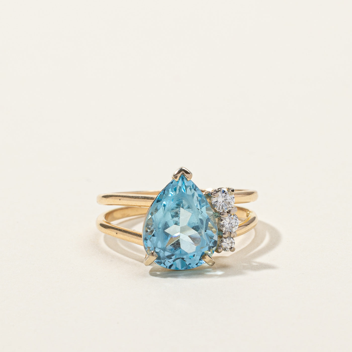 Pear Topaz & Diamond Ring | 4.50ct | 0.20ctw | SZ 7.5 |