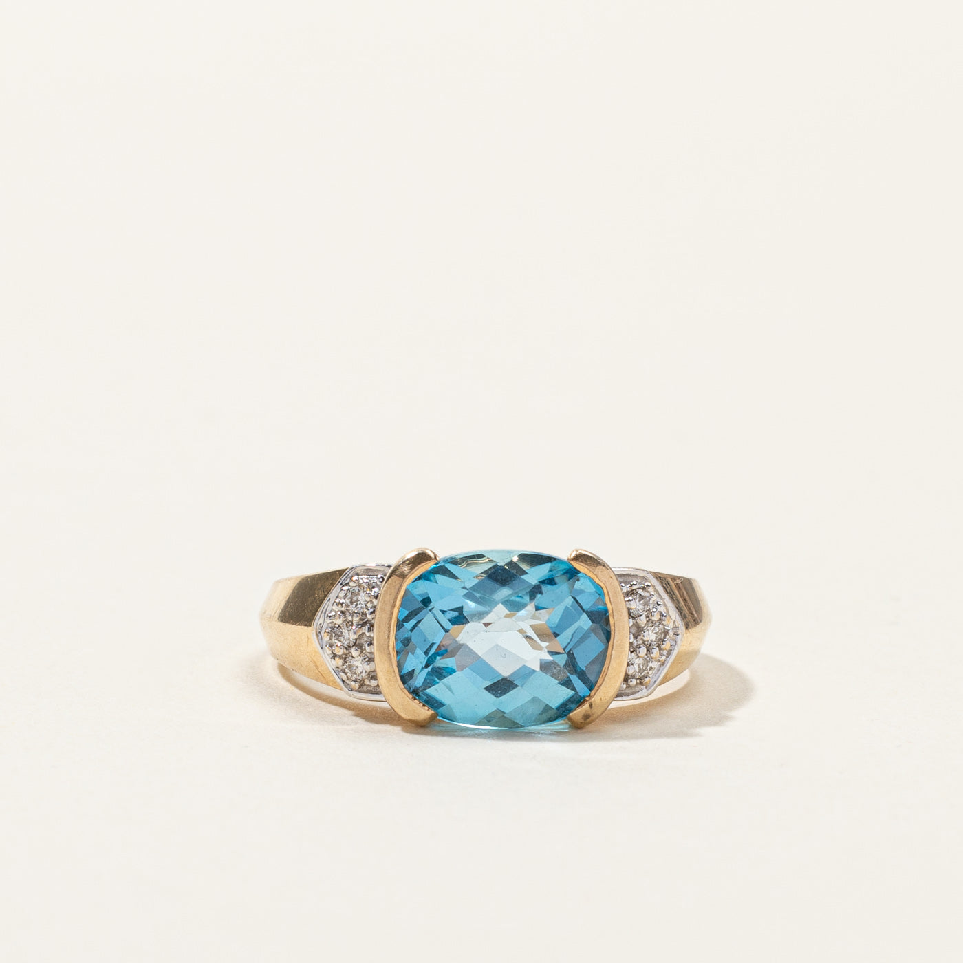 Semi Bezel Topaz & Diamond Ring | 3.15ct | 0.06ctw | SZ 7 |