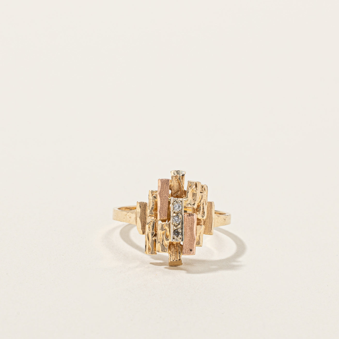 Textured Diamond Ring | 0.03ctw | SZ 6 |