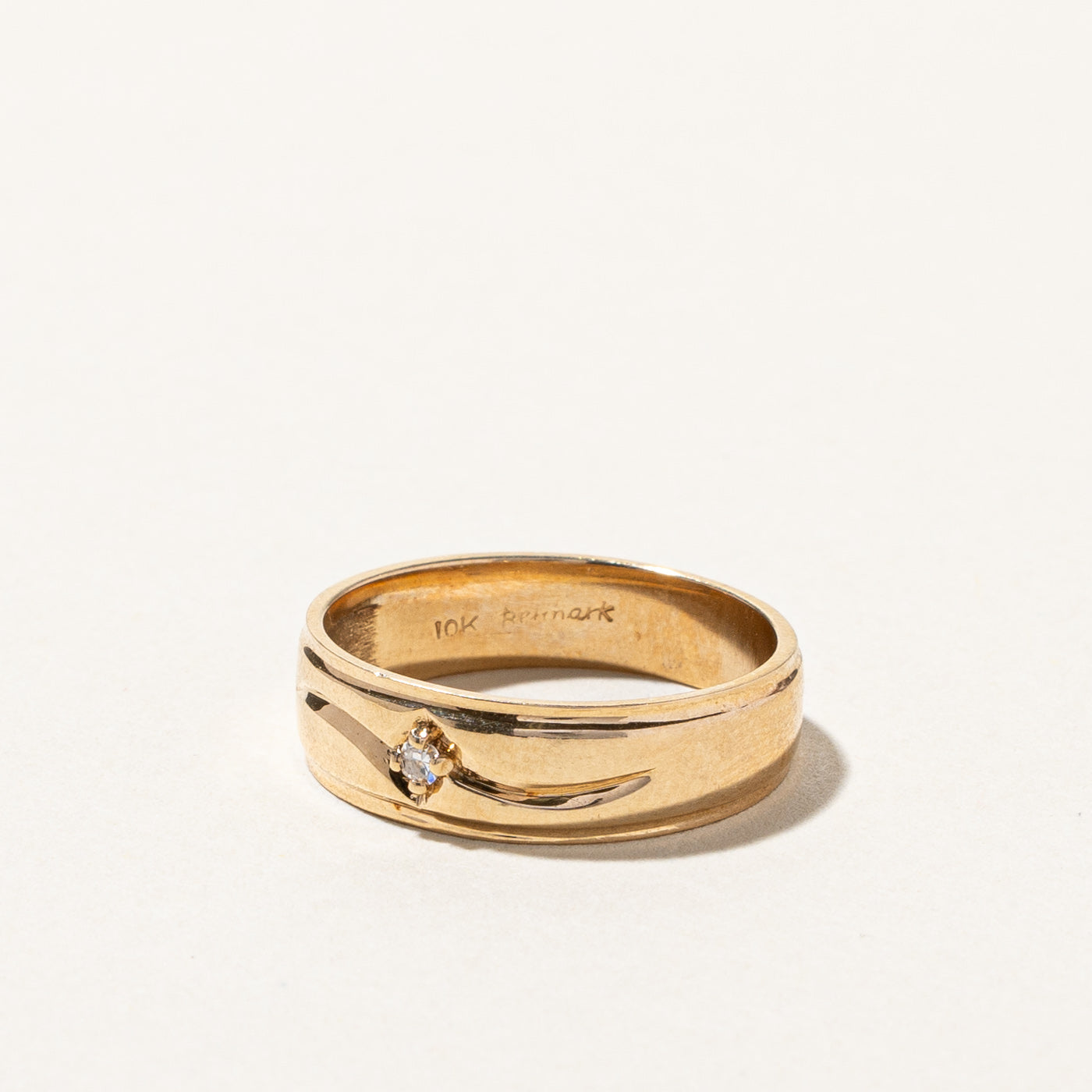 Solitaire Diamond Gold Band | 0.03ct | SZ 6.5 |