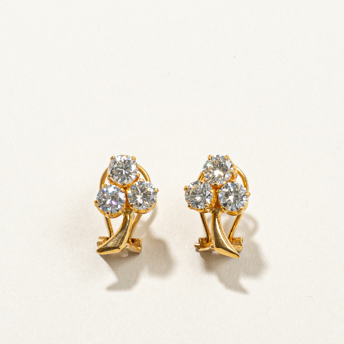 Three Stone Diamond Earrings | 2.80ctw |
