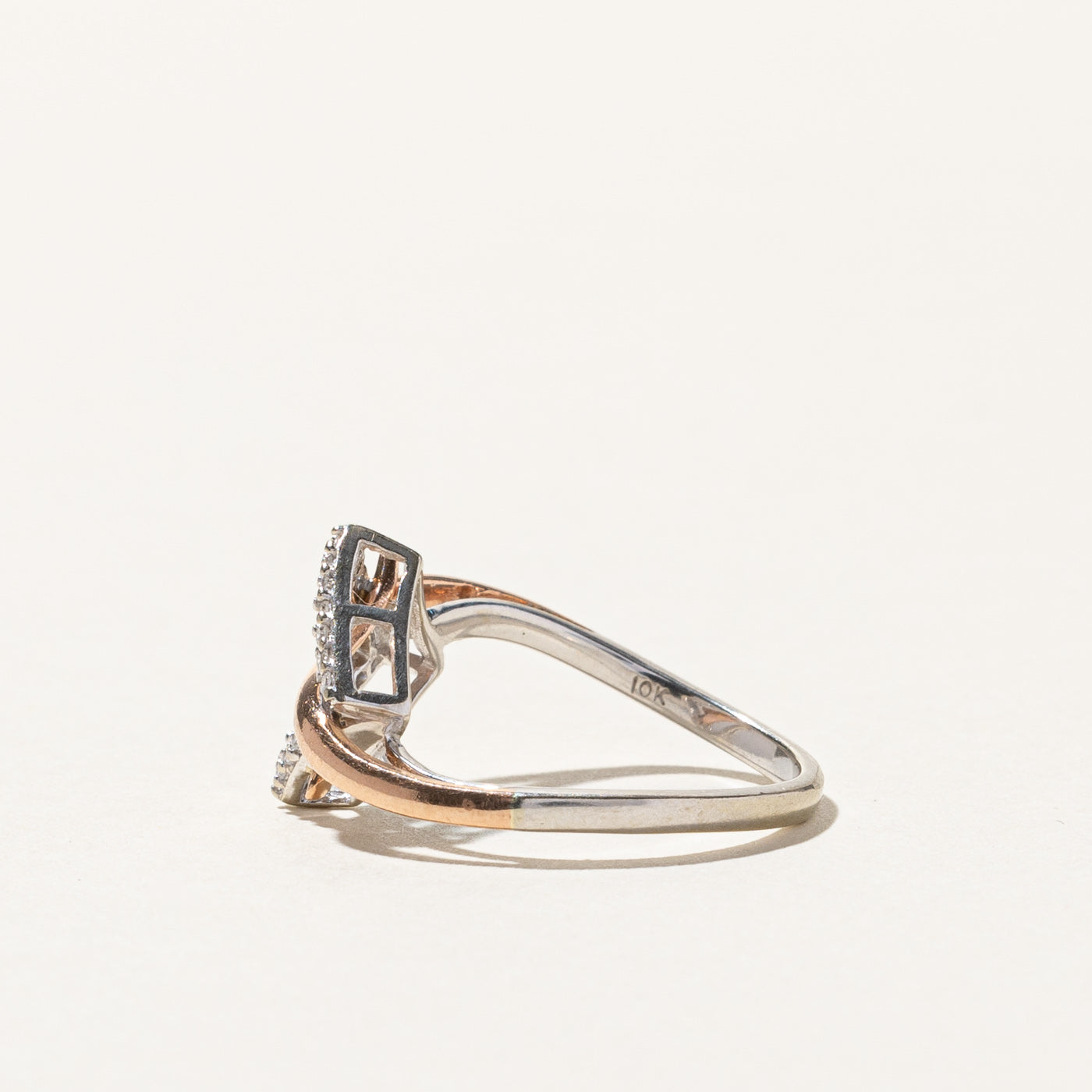 Pave Set Diamond Bypass Ring | 0.18ctw | SZ 7 |