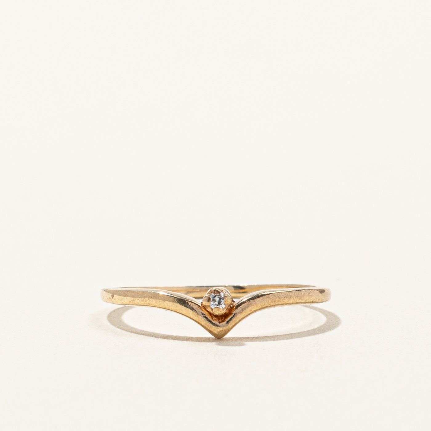 Bague chevron en diamant | 0,01 ct | Taille 4,5 |