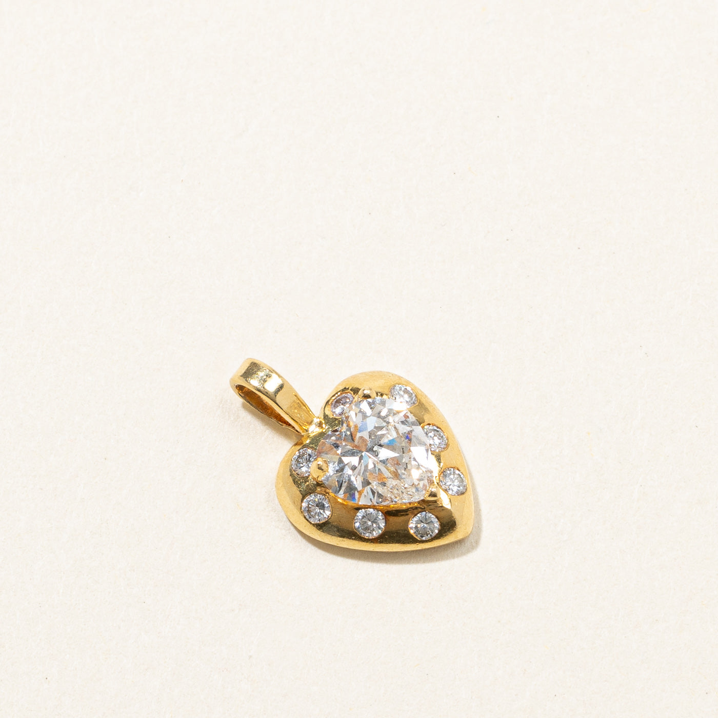 Pendentif en diamant taille cœur | 1,22 ct SI2 G/H |