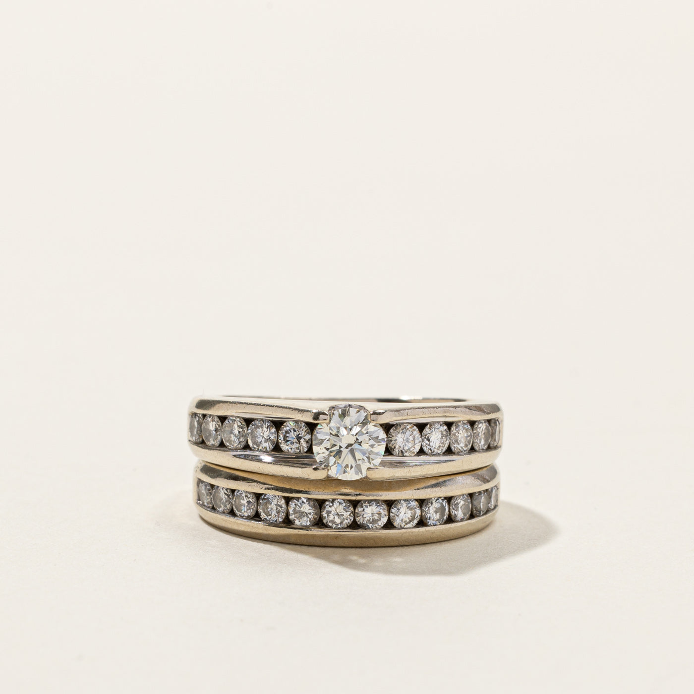 Channel Set Diamond Engagement Ring Set | 1.50ctw | SZ 6.5 |