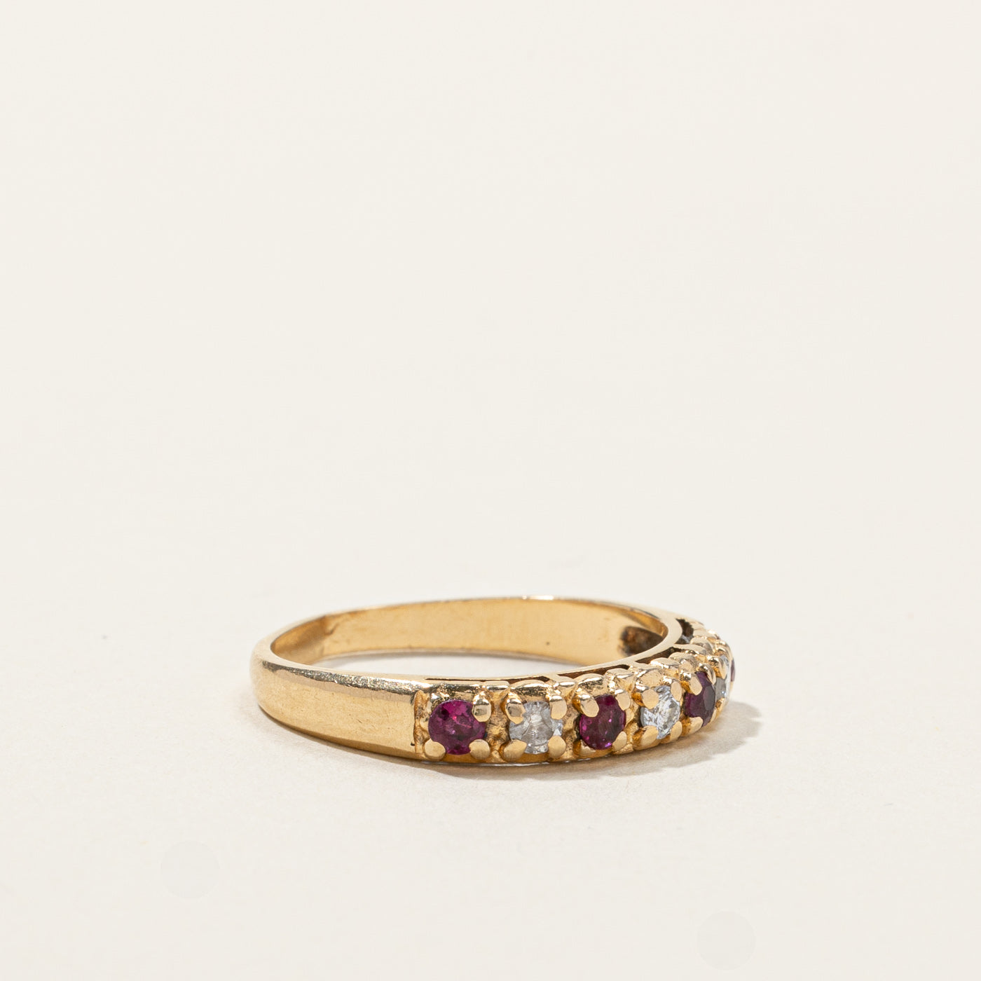 Synthetic Ruby & Natural Diamond Gold Band | 0.20ctw | 0.12ctw | SZ 6 |