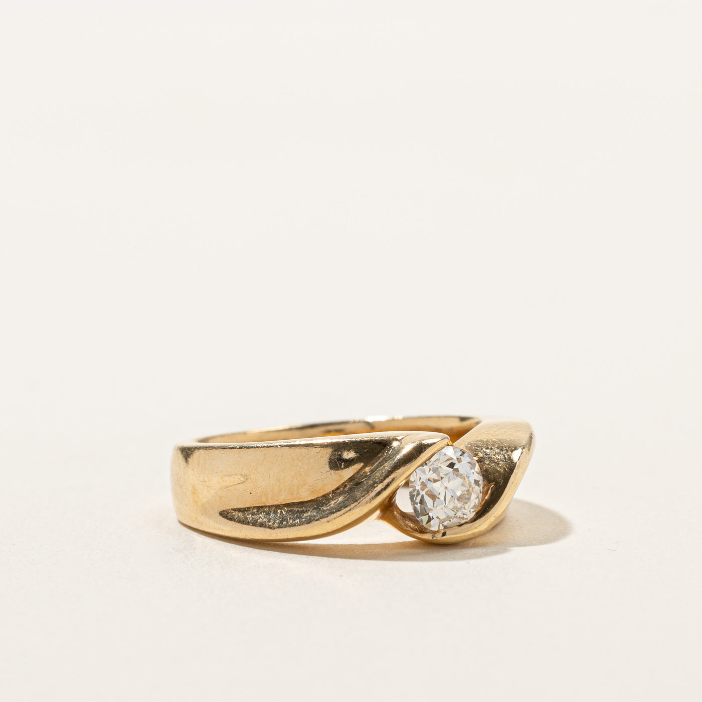 Old European Cut Diamond Bypass Ring | 0.41ct | SZ 6 |