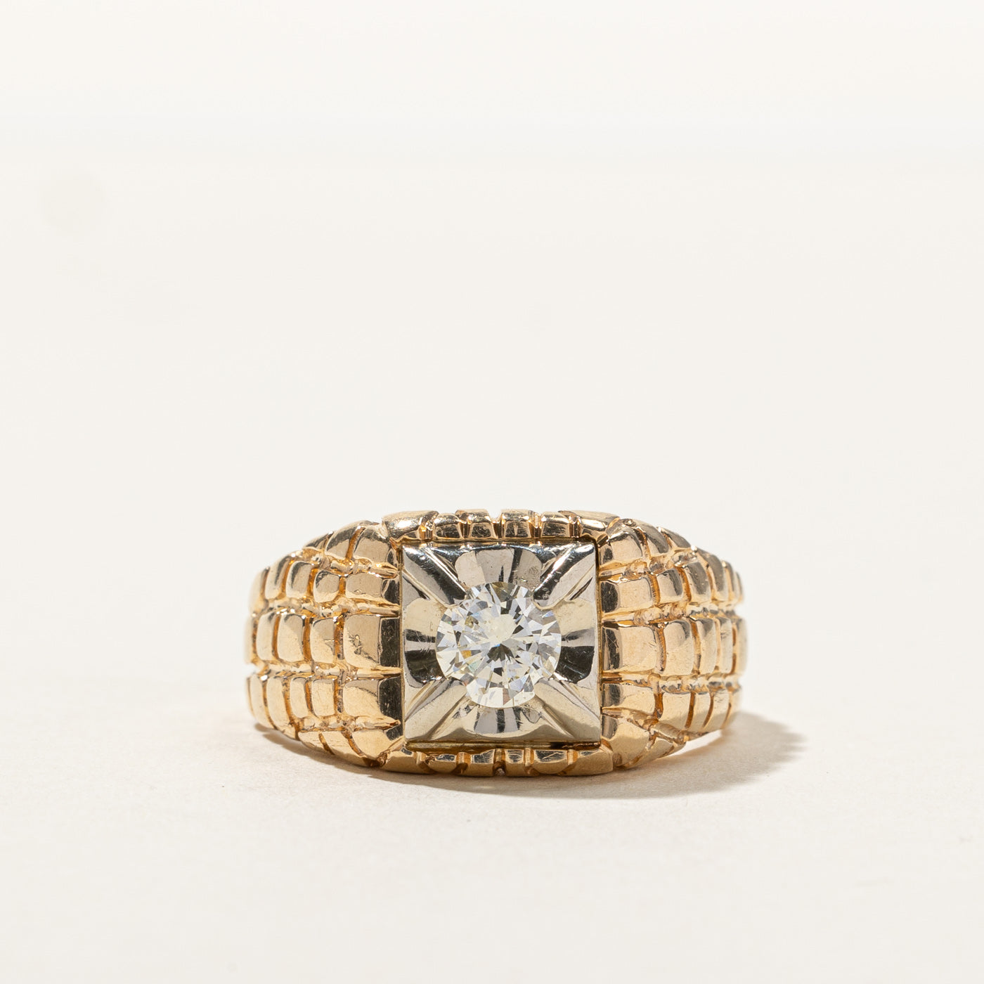 Claw Set Diamond Textured Ring | 0.62ct | SZ 10.5 |