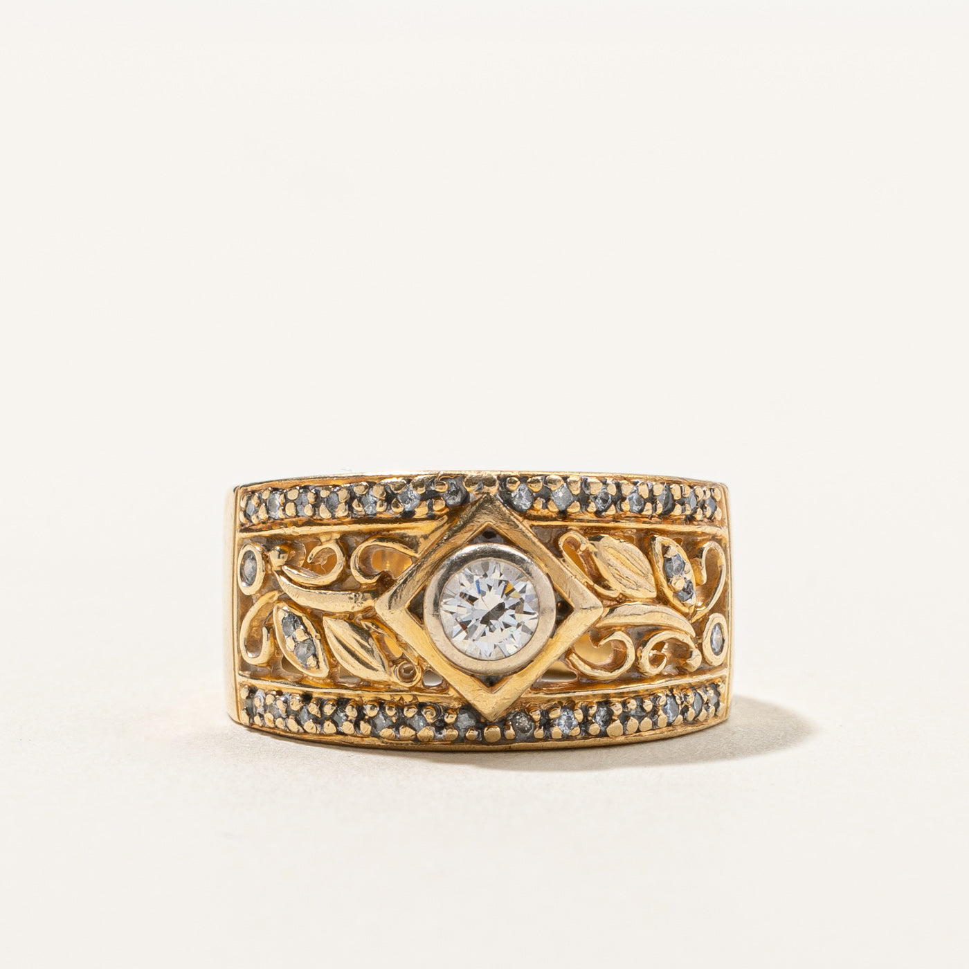 Bague en filigrane sertie de diamants | 0,43 ct | Taille 6,75 |