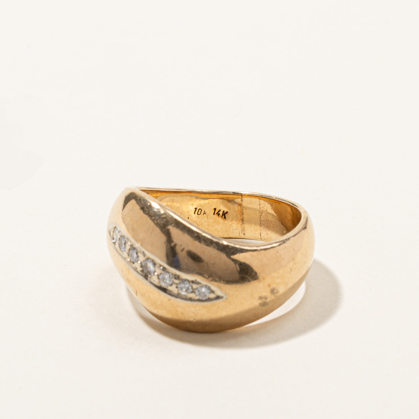 Diamond Wave Gold Band | 0.22ctw | SZ 9.75 |