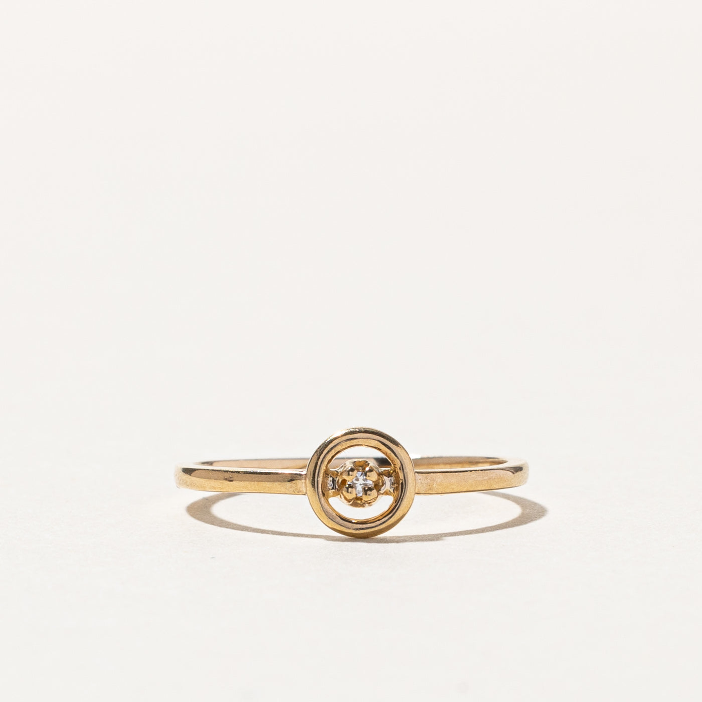 Diamond Yellow Gold Ring | 0.005ct | SZ 6 |