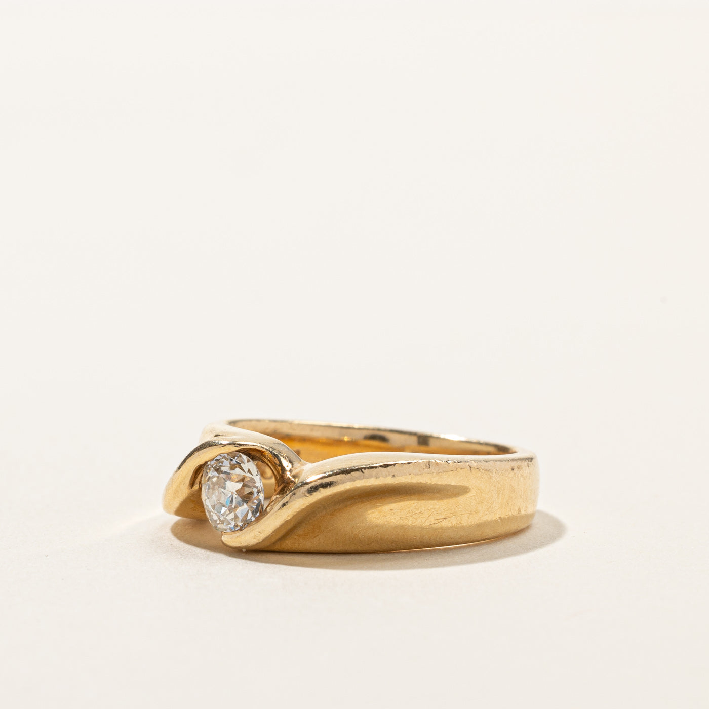 Old European Cut Diamond Bypass Ring | 0.41ct | SZ 6 |