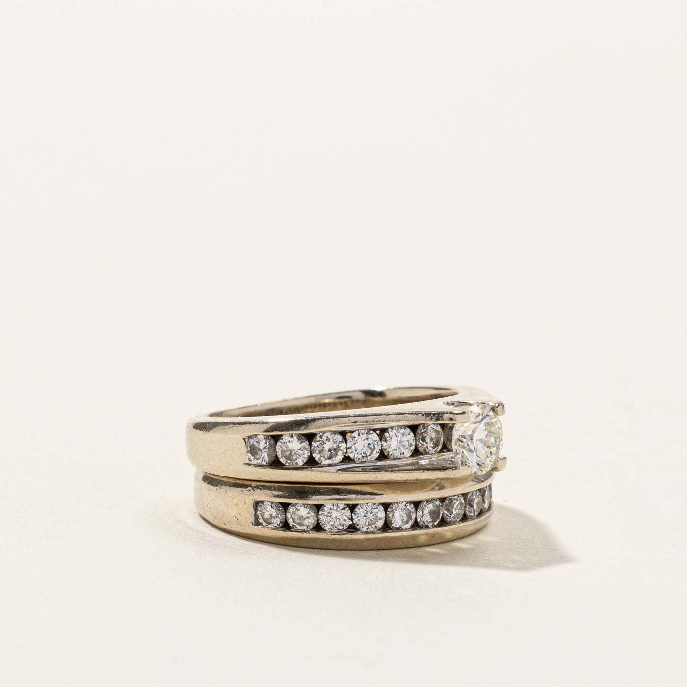 Channel Set Diamond Engagement Ring Set | 1.50ctw | SZ 6.5 |