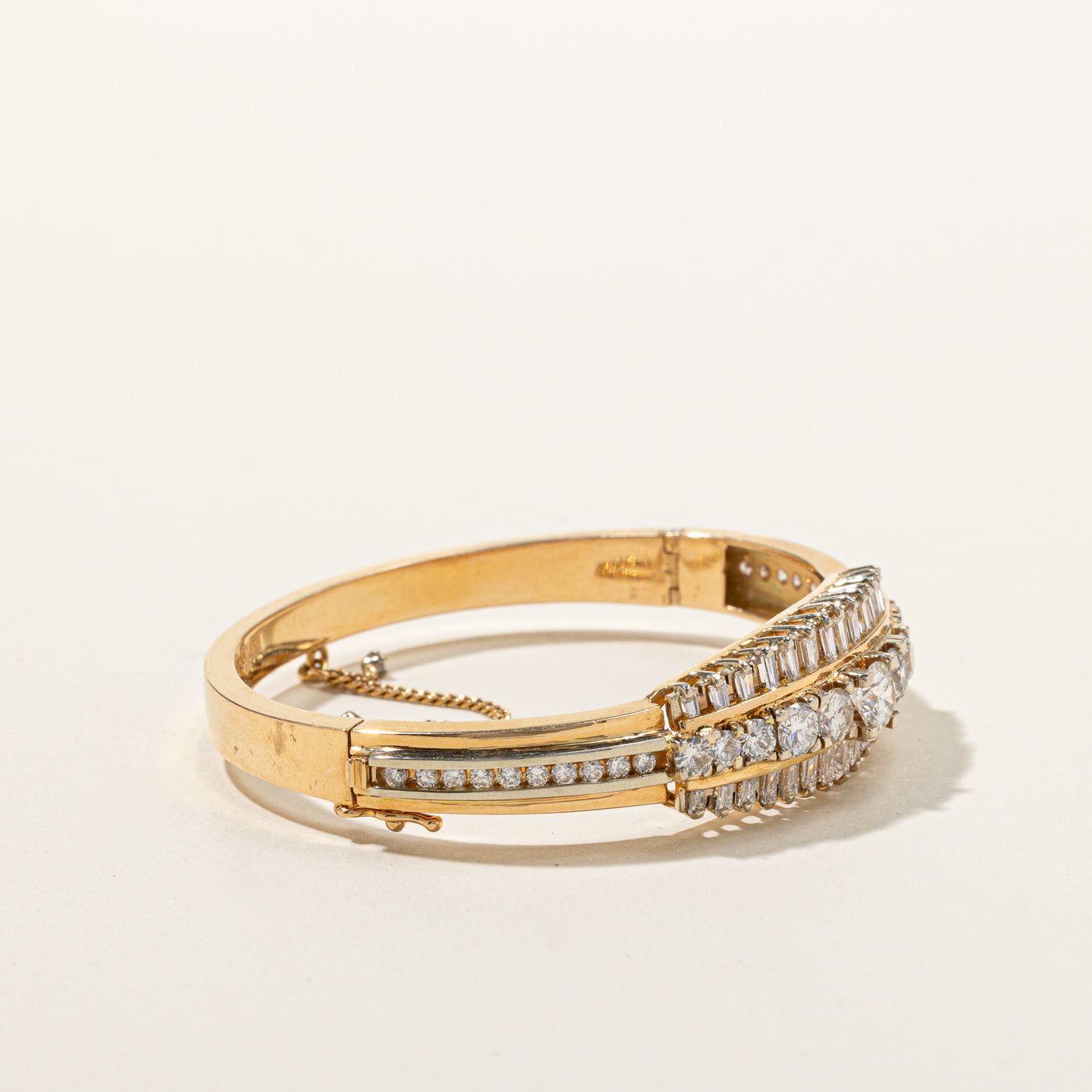 Multi Diamond Gold Bangle | 4.47ctw I1 G/H | 6"|