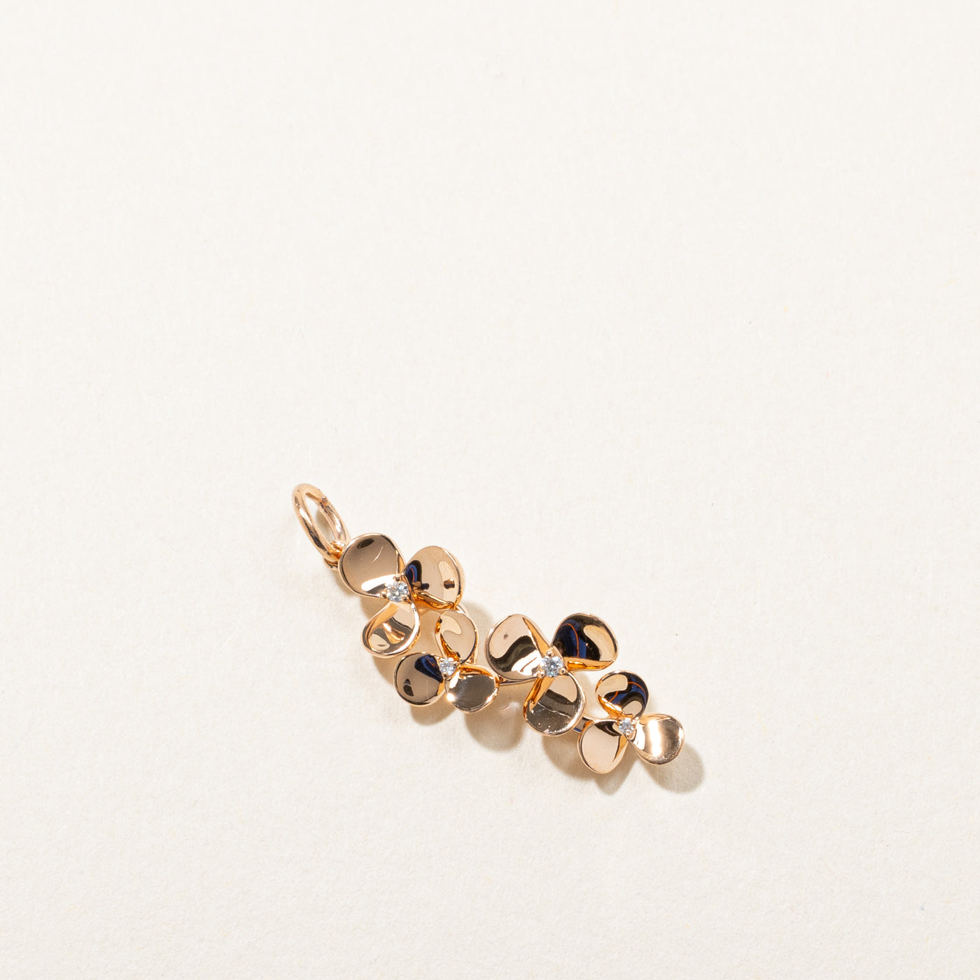 Rose Gold Floral Diamond Pendant | 0.01ctw |