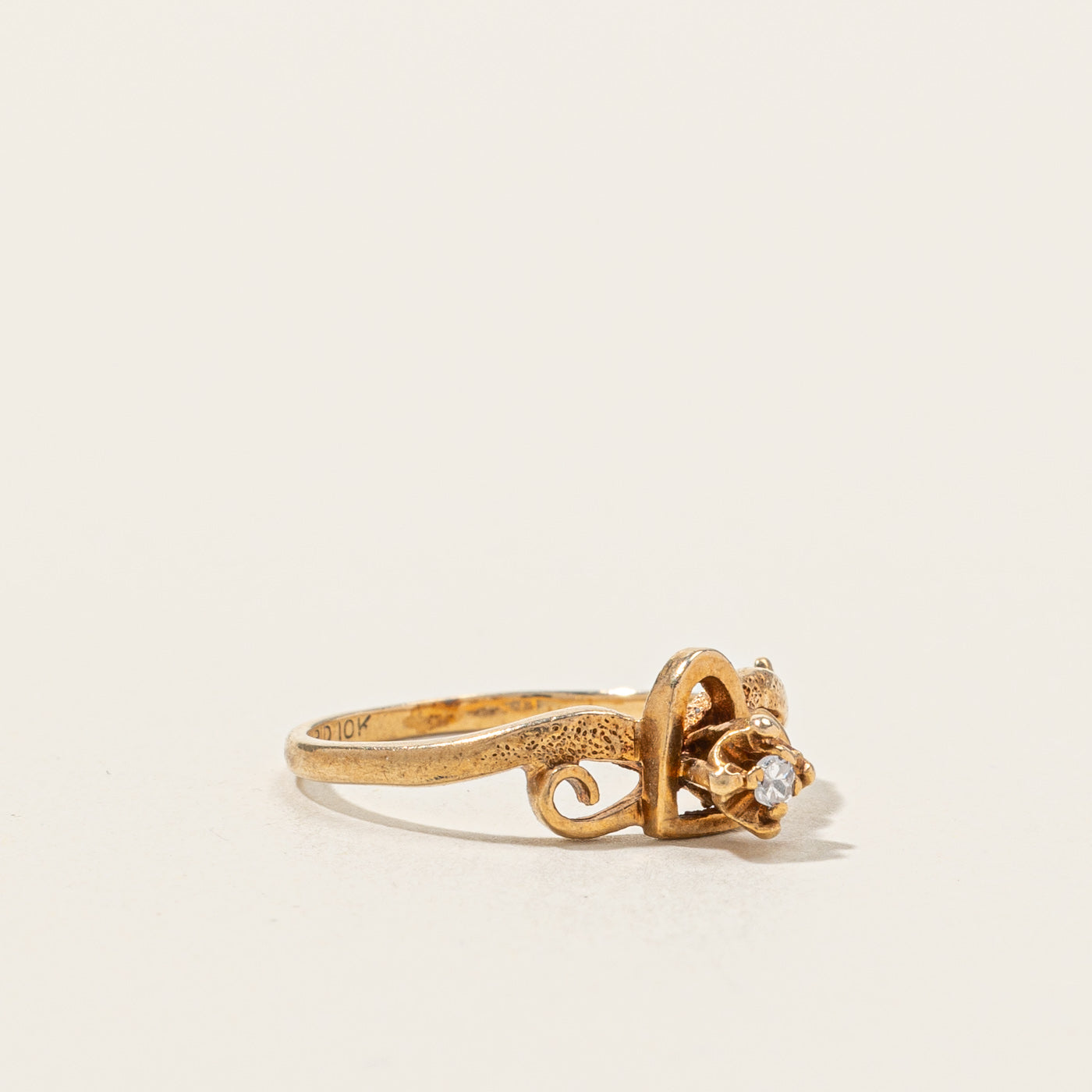 Diamond Heart Design Ring | 0.02ct | SZ 4.5 |