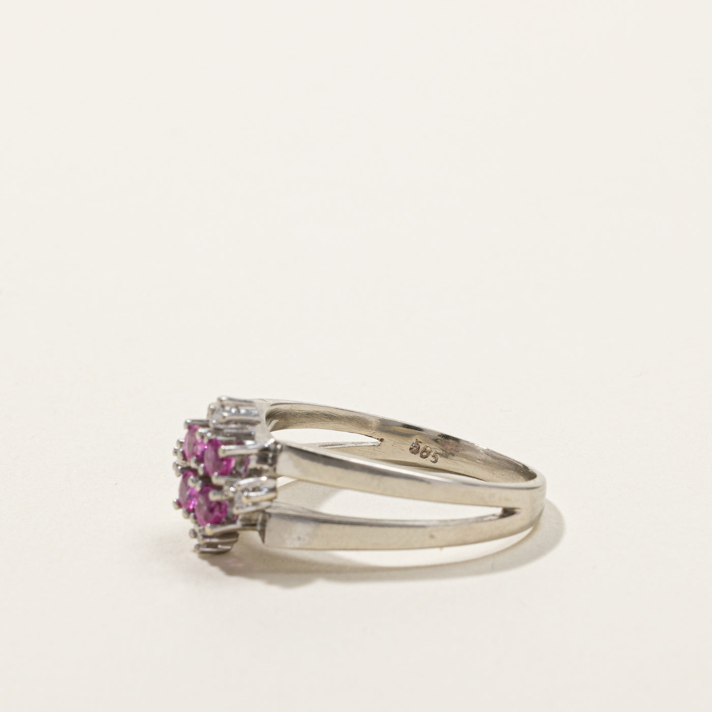 Cluster Set Pink Sapphire & Diamond Ring | 0.40ctw | 0.06ctw | SZ 9 |