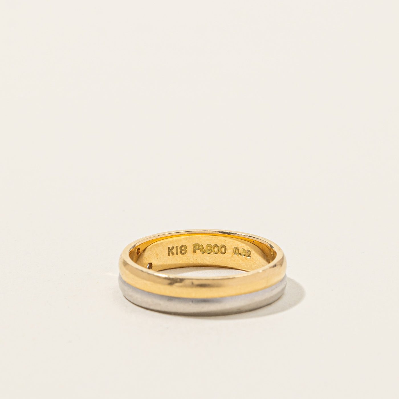 Diamond Two Tone Gold Band | 0.02ctw | SZ 6.5 |