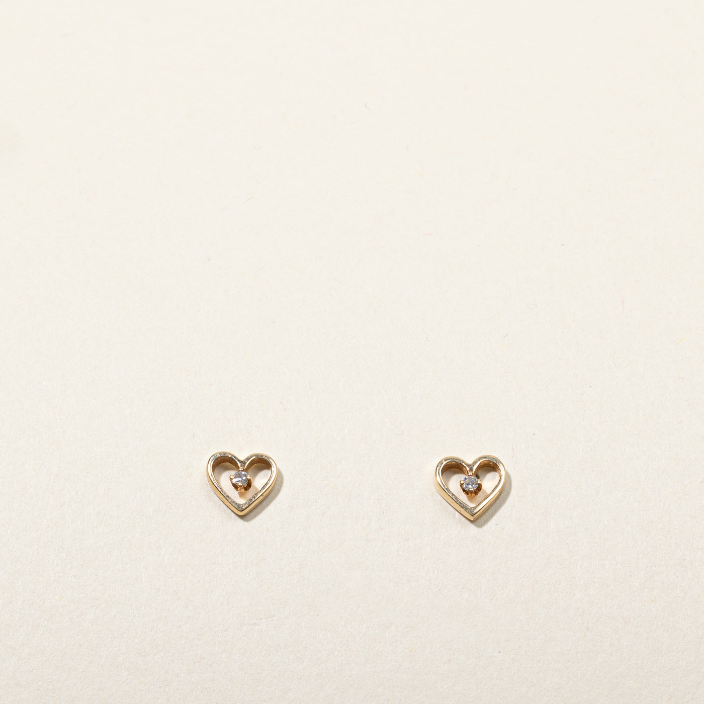 Diamond Heart Stud Earrings | 0.02ctw |