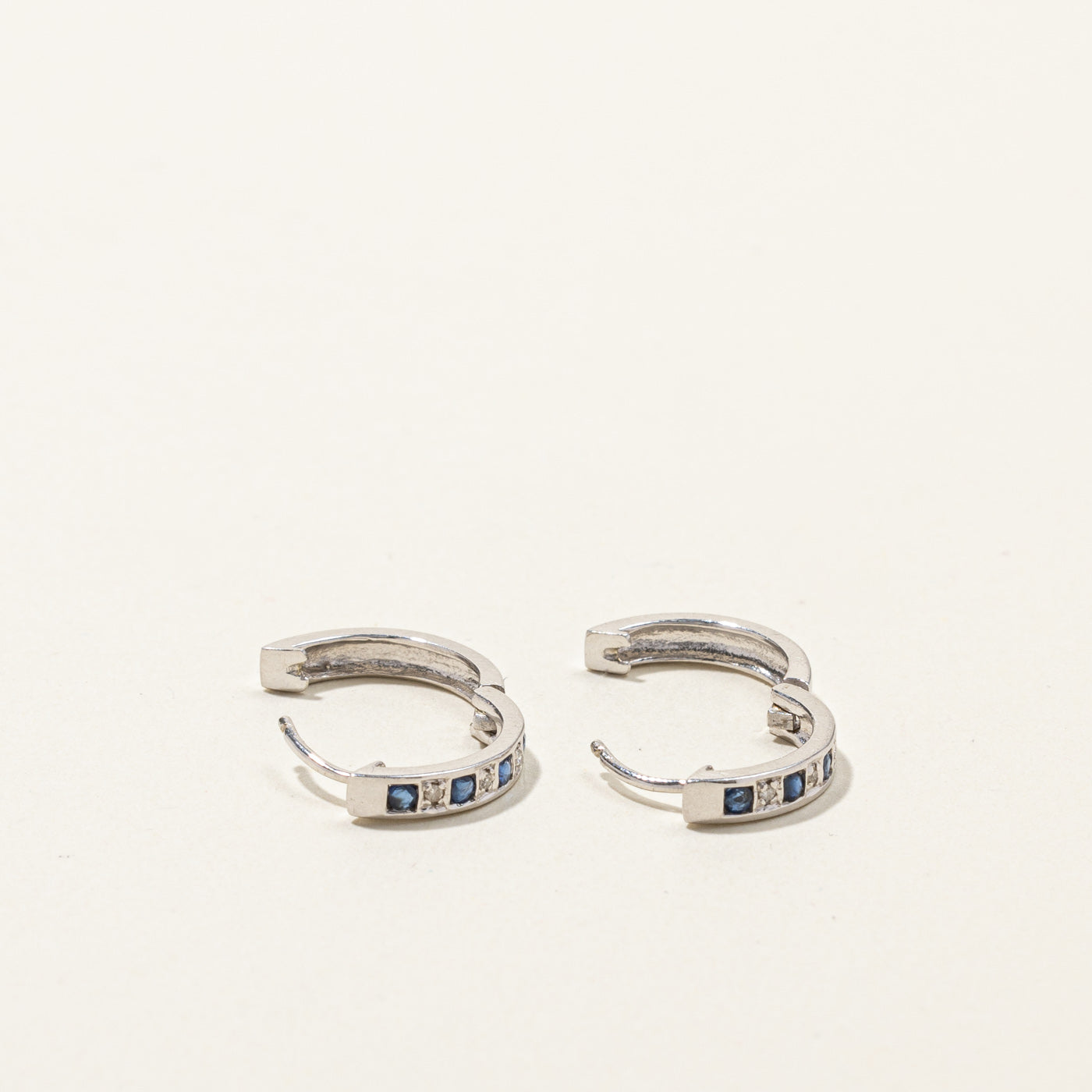 Sapphire & Diamond Huggie Earrings | 0.16ctw | 0.03ctw |