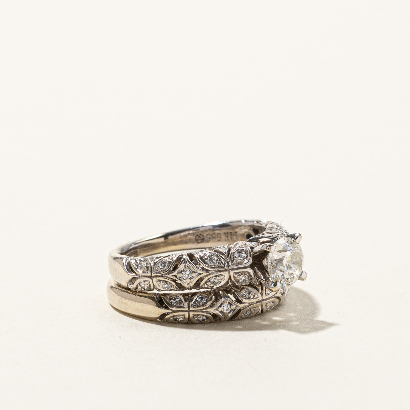 Bague de fiançailles en filigrane sertie de diamants | 0,69 ct | Taille 4 |
