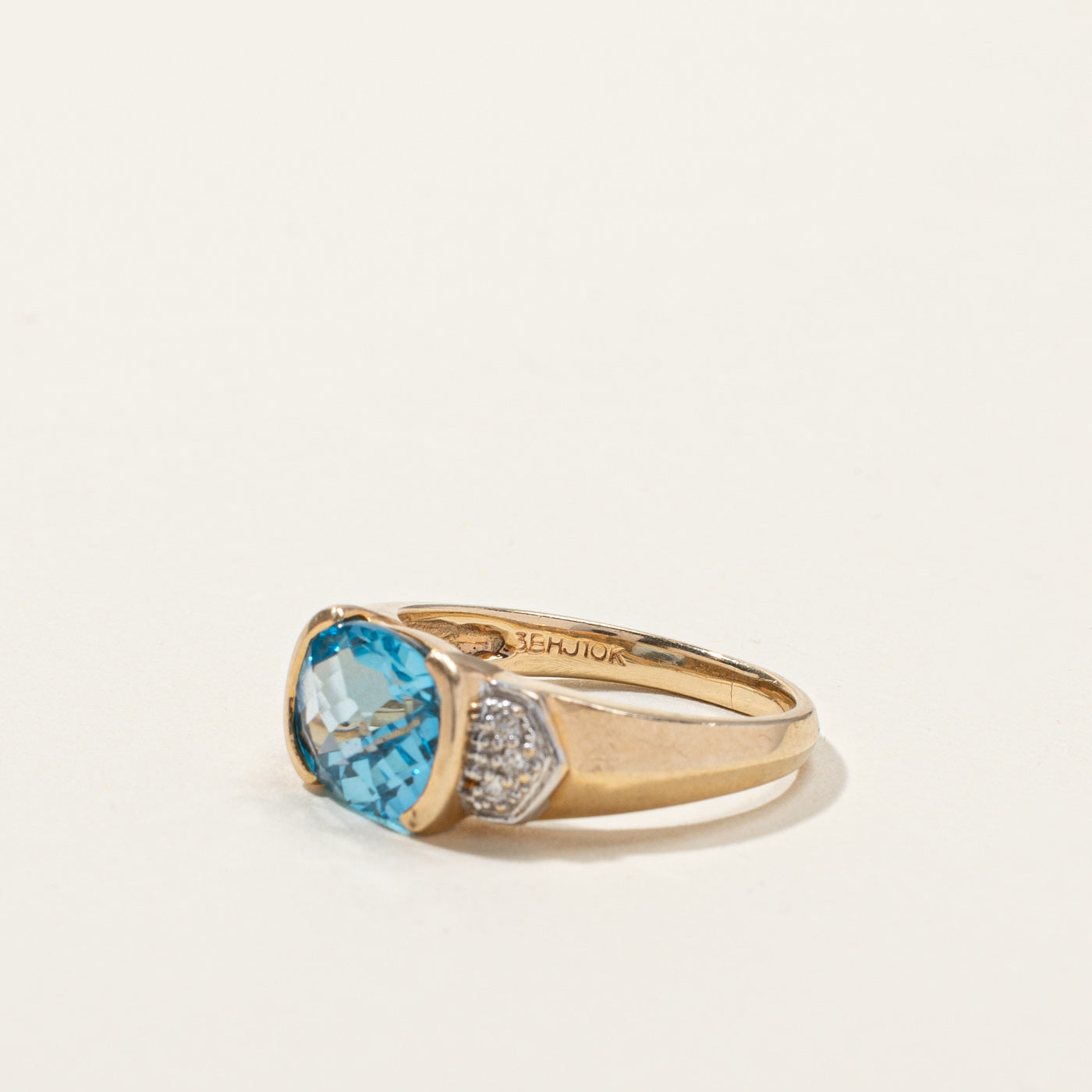 Semi Bezel Topaz & Diamond Ring | 3.15ct | 0.06ctw | SZ 7 |