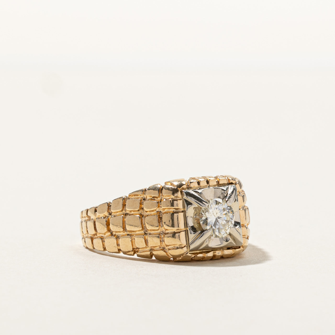 Claw Set Diamond Textured Ring | 0.62ct | SZ 10.5 |