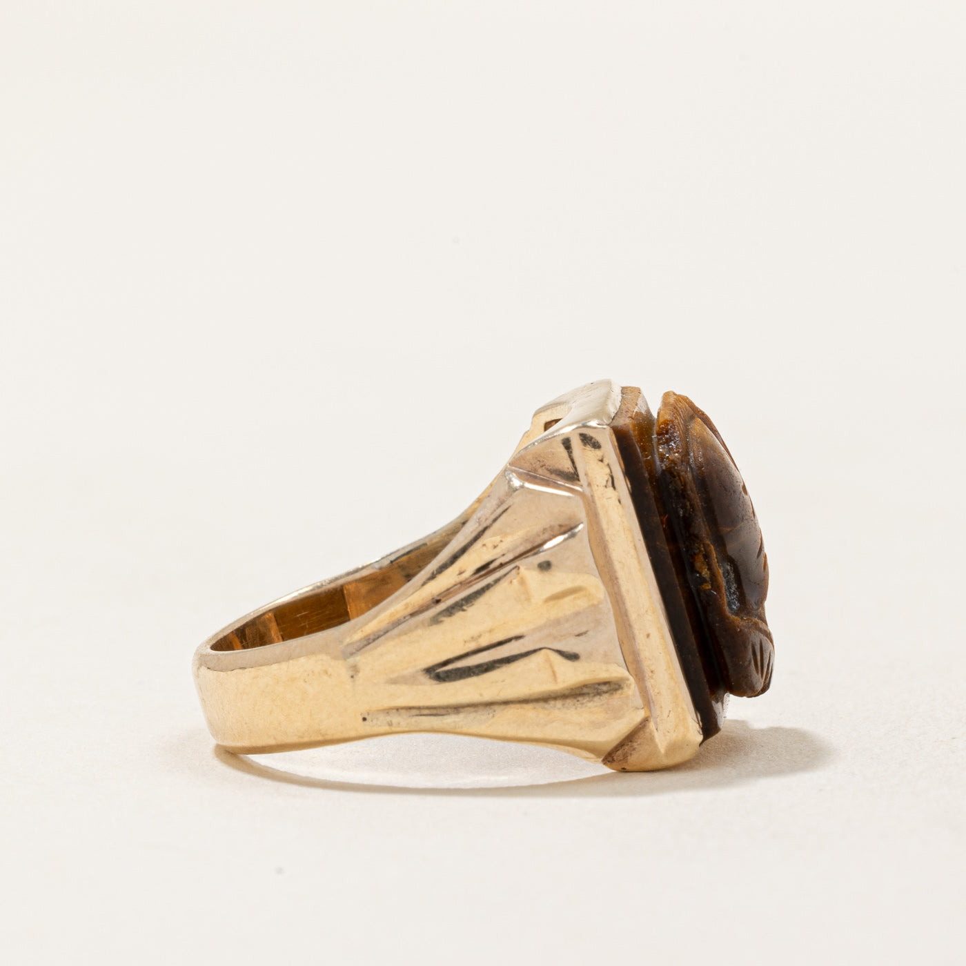 Tiger's Eye Cameo Ring | 6.00ct | SZ 6.75 |