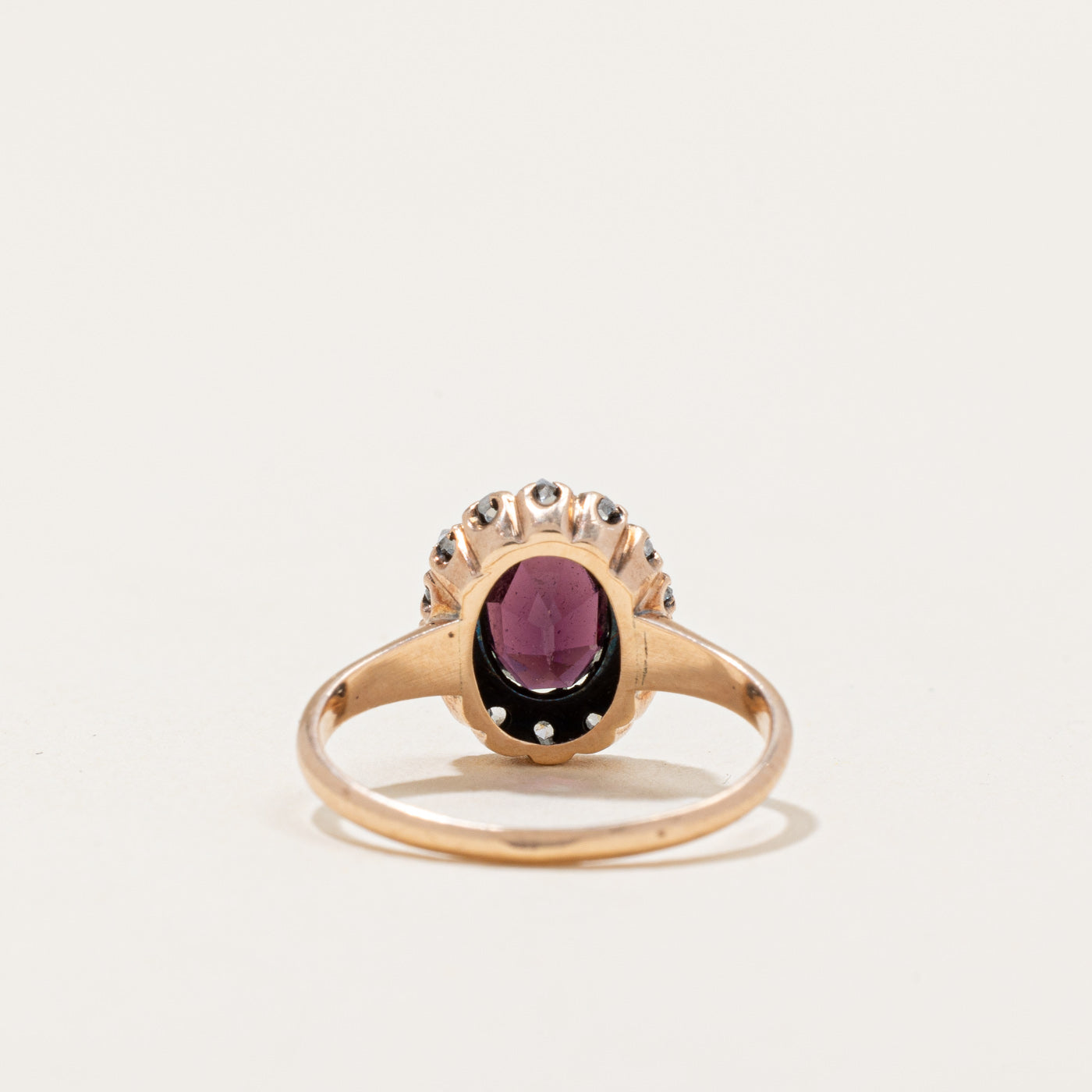 Garnet Topped Doublet & Diamond Halo Ring | 0.60ct, 0.15ctw | SZ 3.25 |