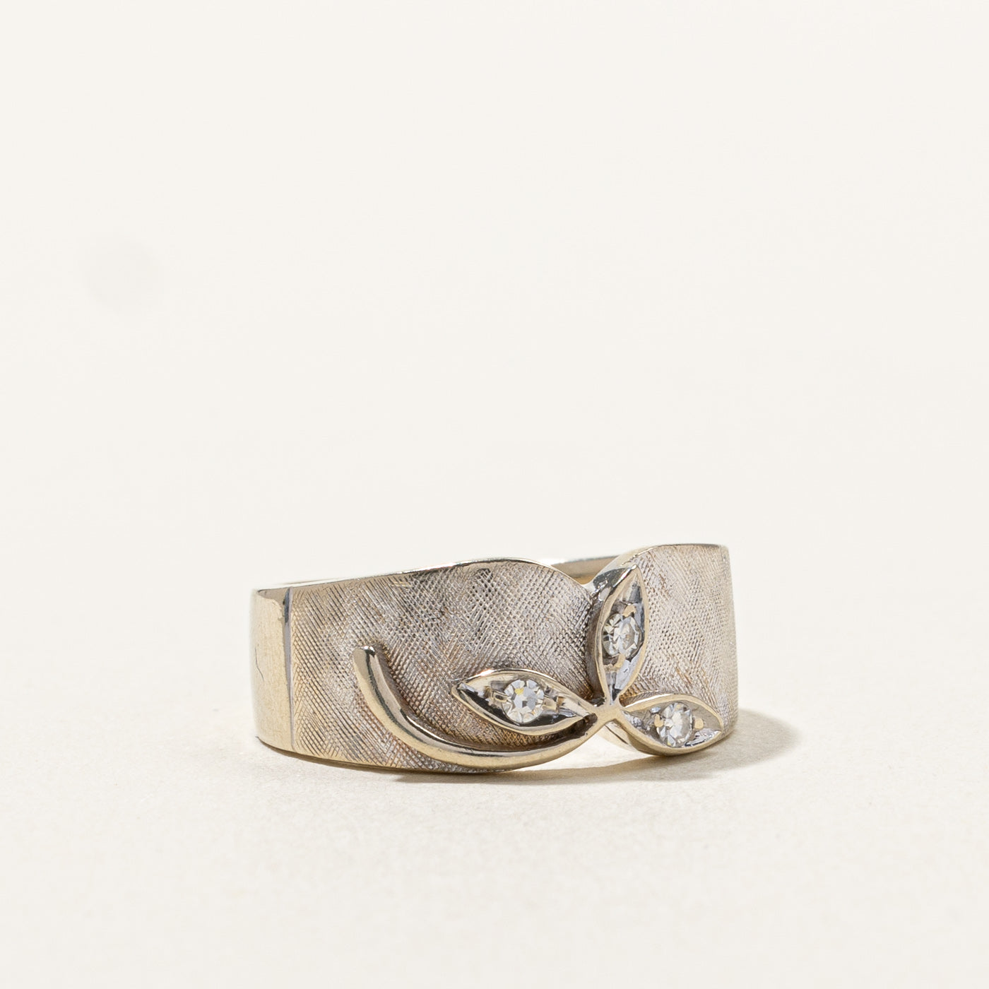 Brushed Gold Diamond Ring | 0.06ctw | SZ 6 |