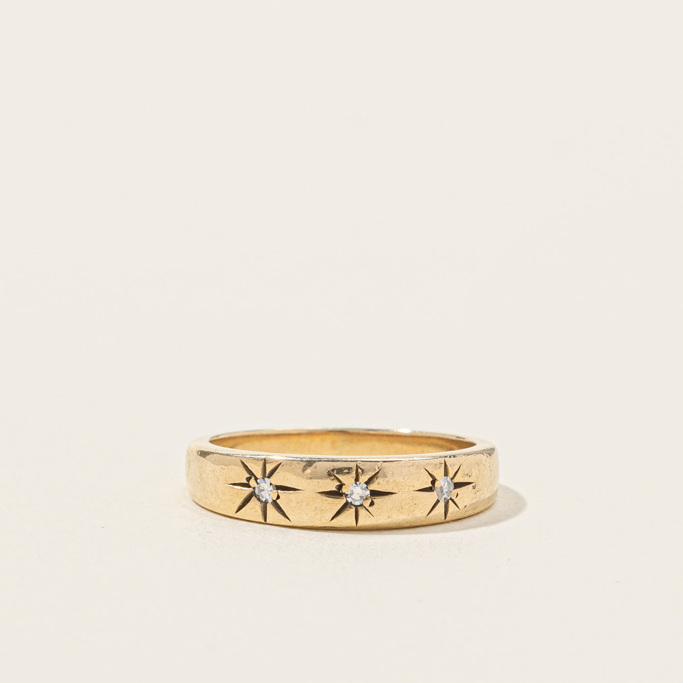 Bague Triple Étoile Diamant | 0,04 ct | Taille 3,75 |