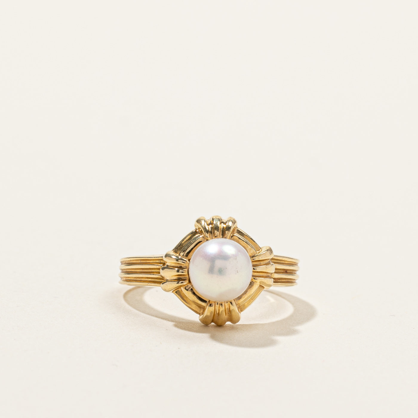 Pearl Textured Gold Ring | SZ 5 |