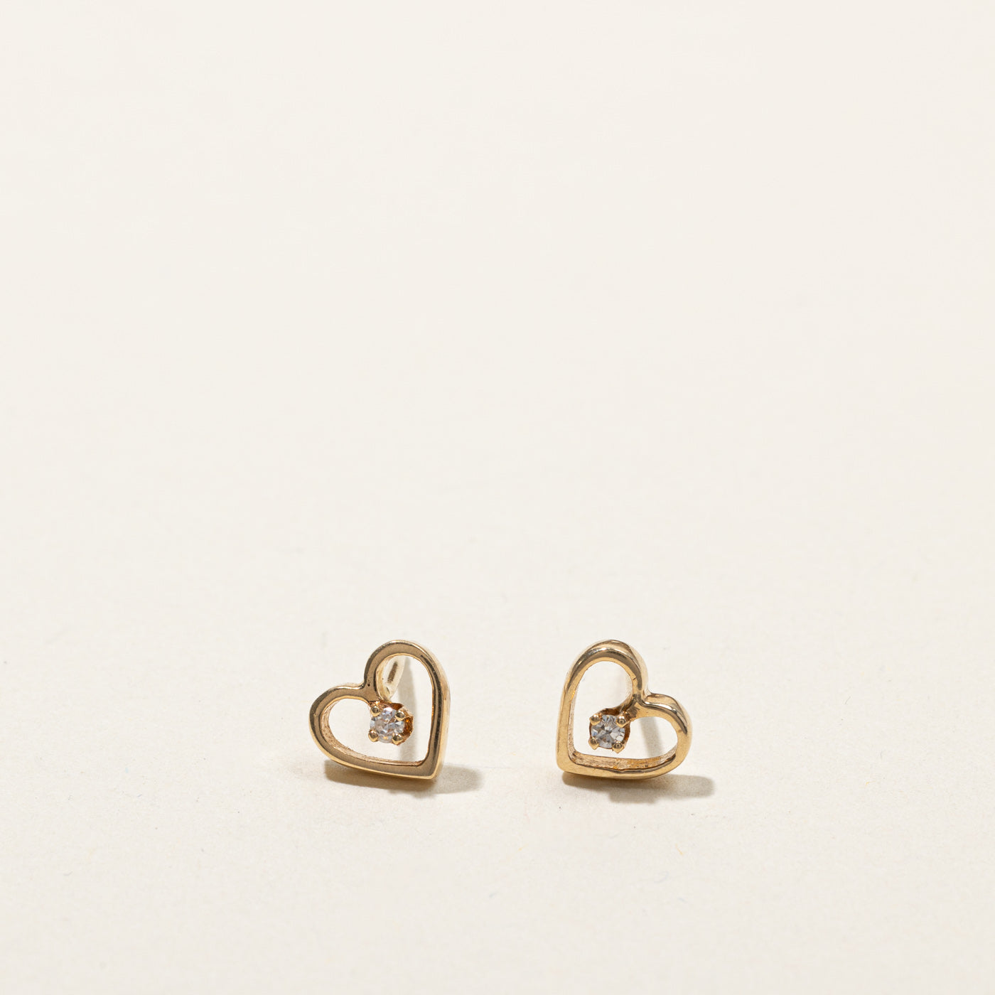 Diamond Heart Stud Earrings | 0.02ctw |
