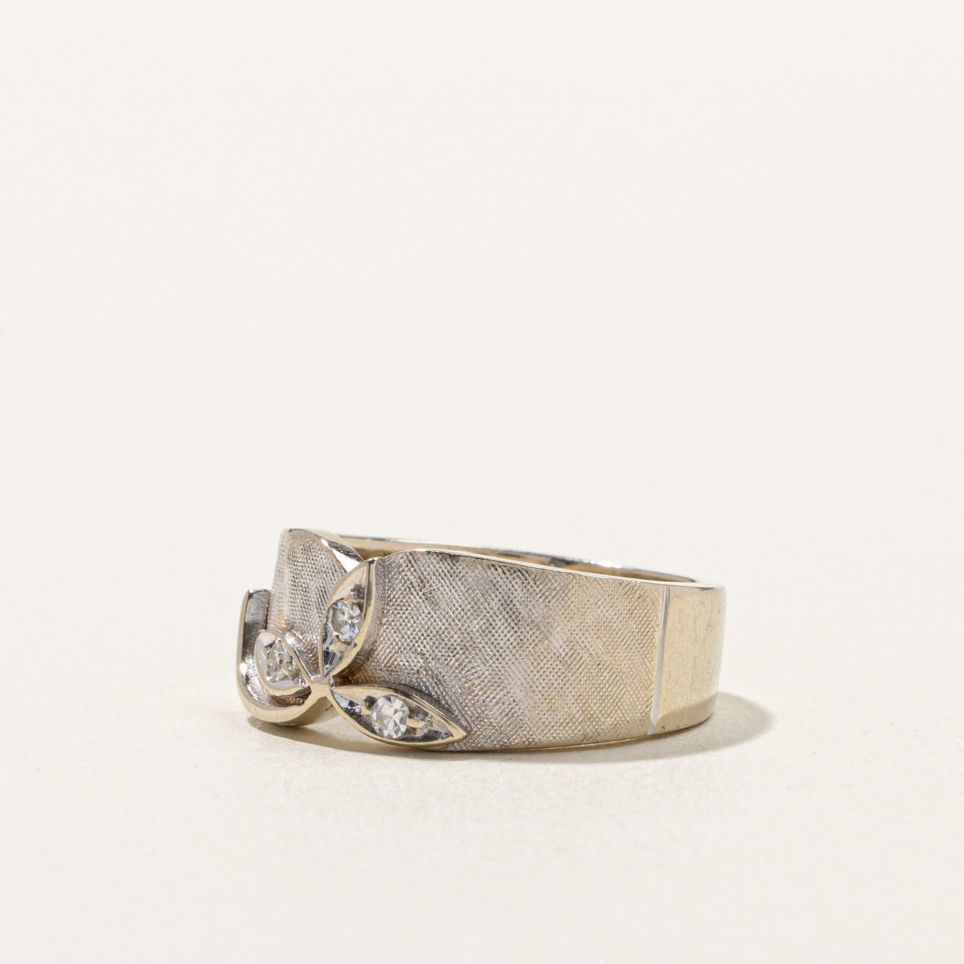 Brushed Gold Diamond Ring | 0.06ctw | SZ 6 |