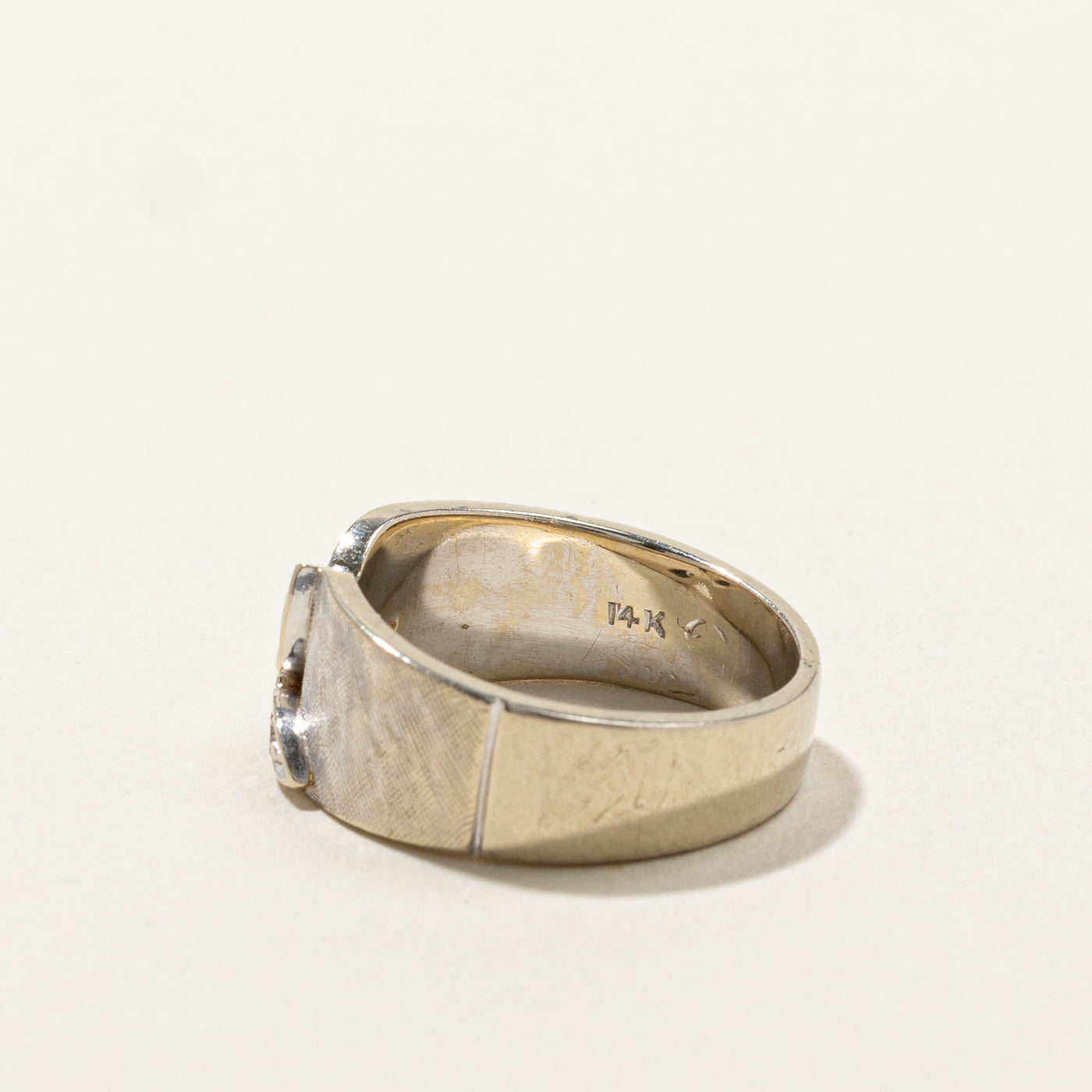 Brushed Gold Diamond Ring | 0.06ctw | SZ 6 |