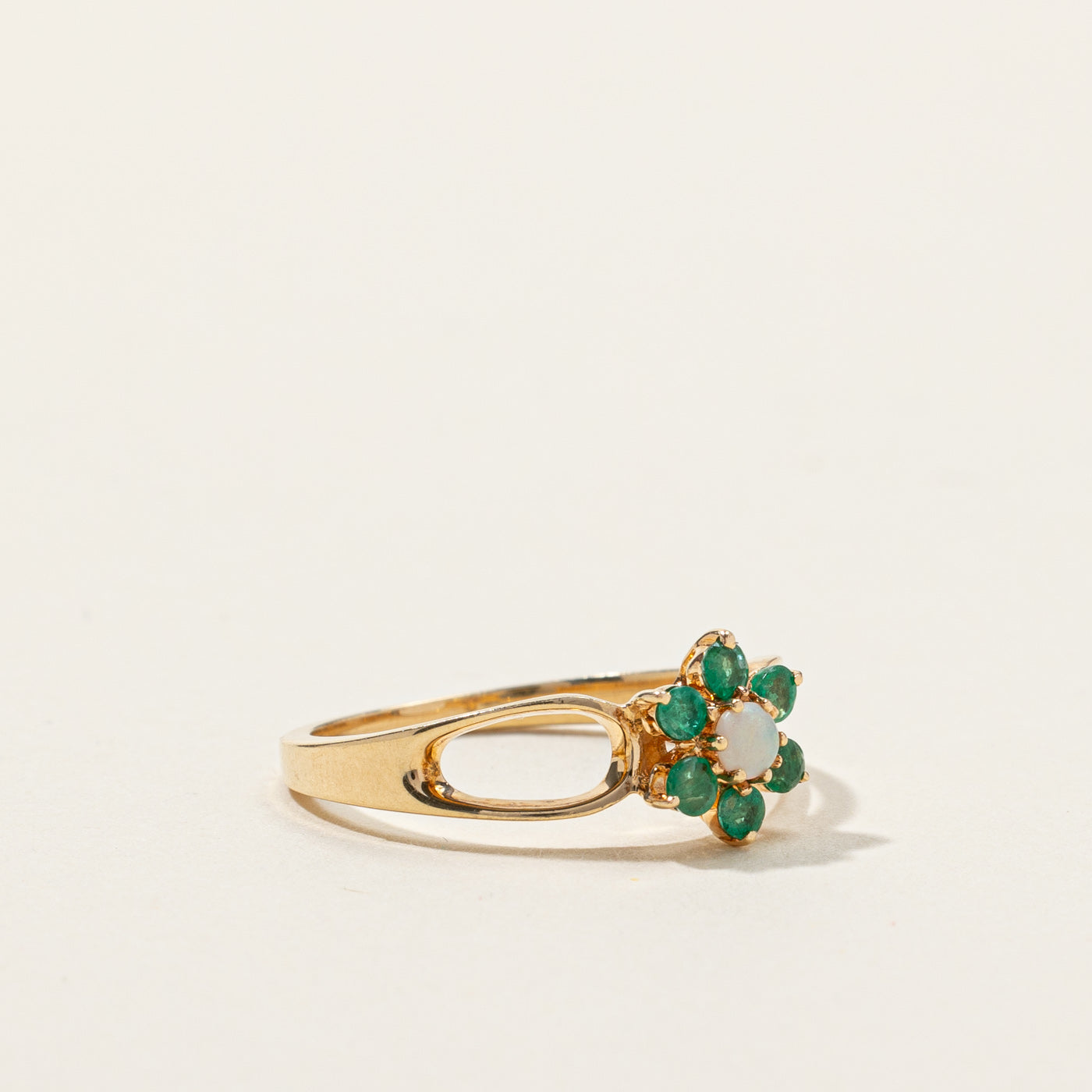 Emerald & Opal Ring | 0.18ctw | 0.06ct | SZ 5.75 |