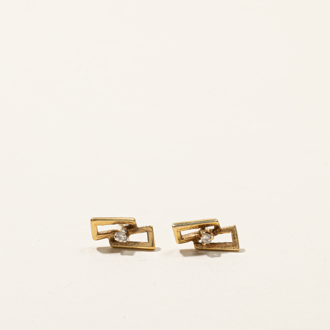 Diamond Textured Stud Earrings | 0.02ctw |