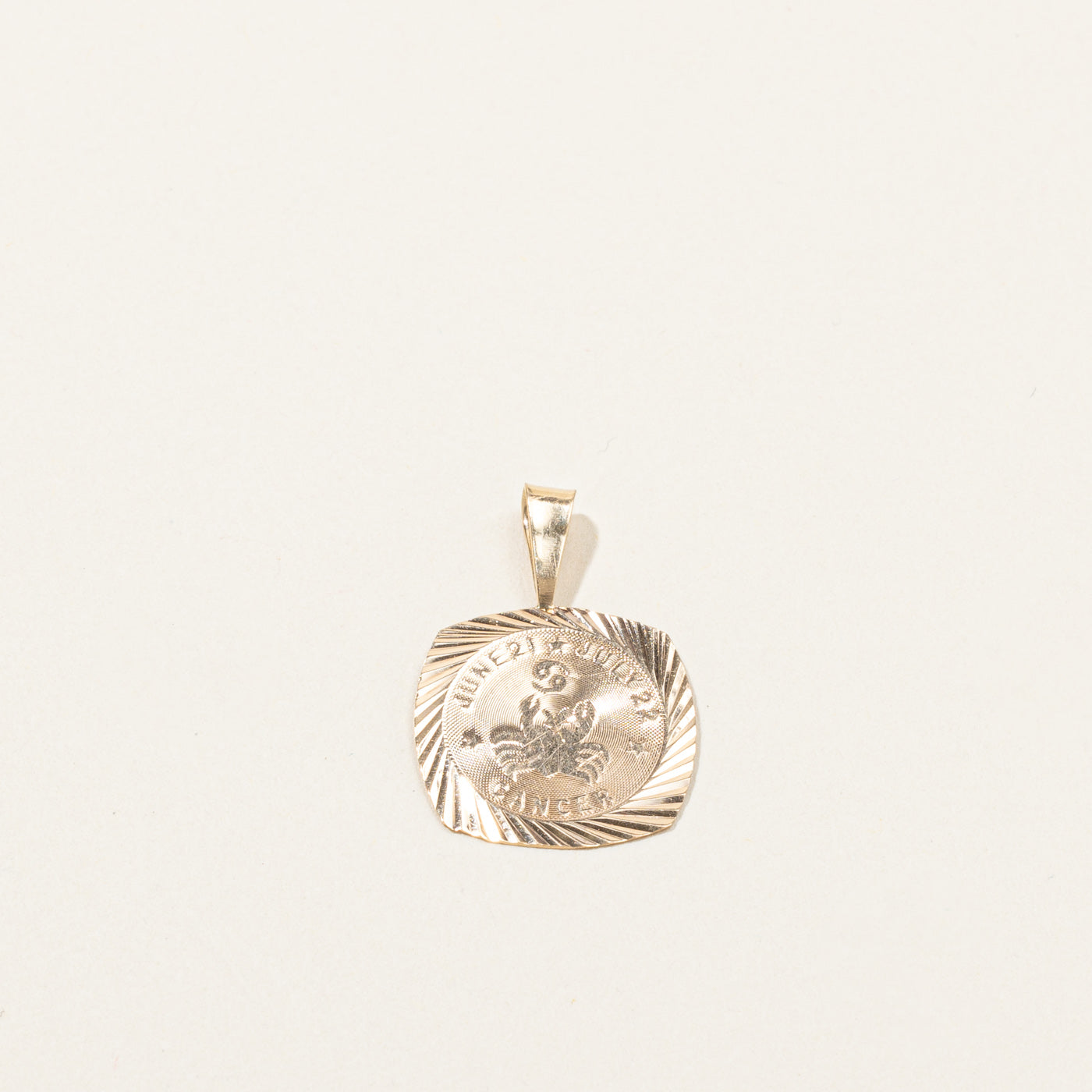 Gold Cancer Zodiac Sign Pendant